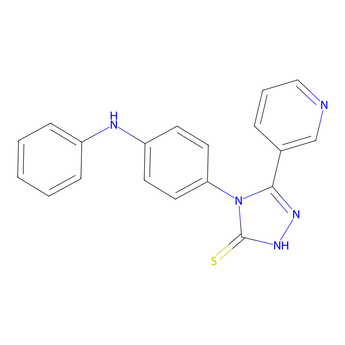 4-[4-(phenylamino)phenyl]-5-(pyridin-3-yl)-4H-1,2,4-triazole-3-thiol molecular structure, CAS 517870-00-7
