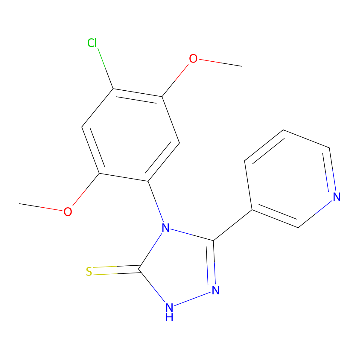 4-(4-chloro-2,5-dimethoxyphenyl)-5-(pyridin-3-yl)-4H-1,2,4-triazole-3-thiol molecular structure, CAS 517870-02-9