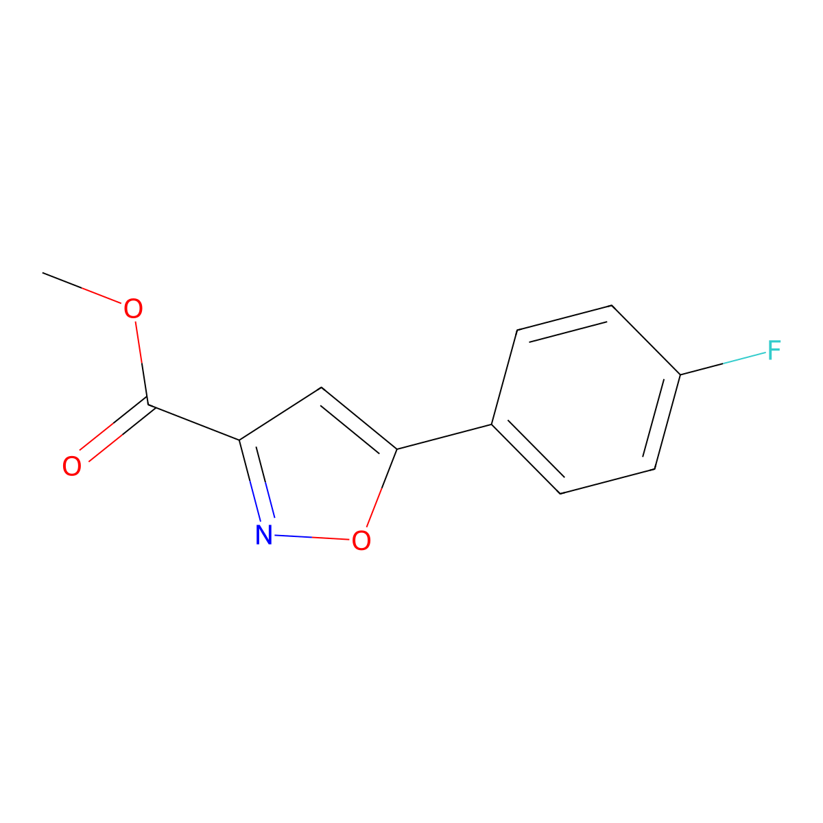 3-Isoxazolecarboxylic acid, 5-(4-fluorophenyl)-, methyl ester molecular structure, CAS 517870-16-5