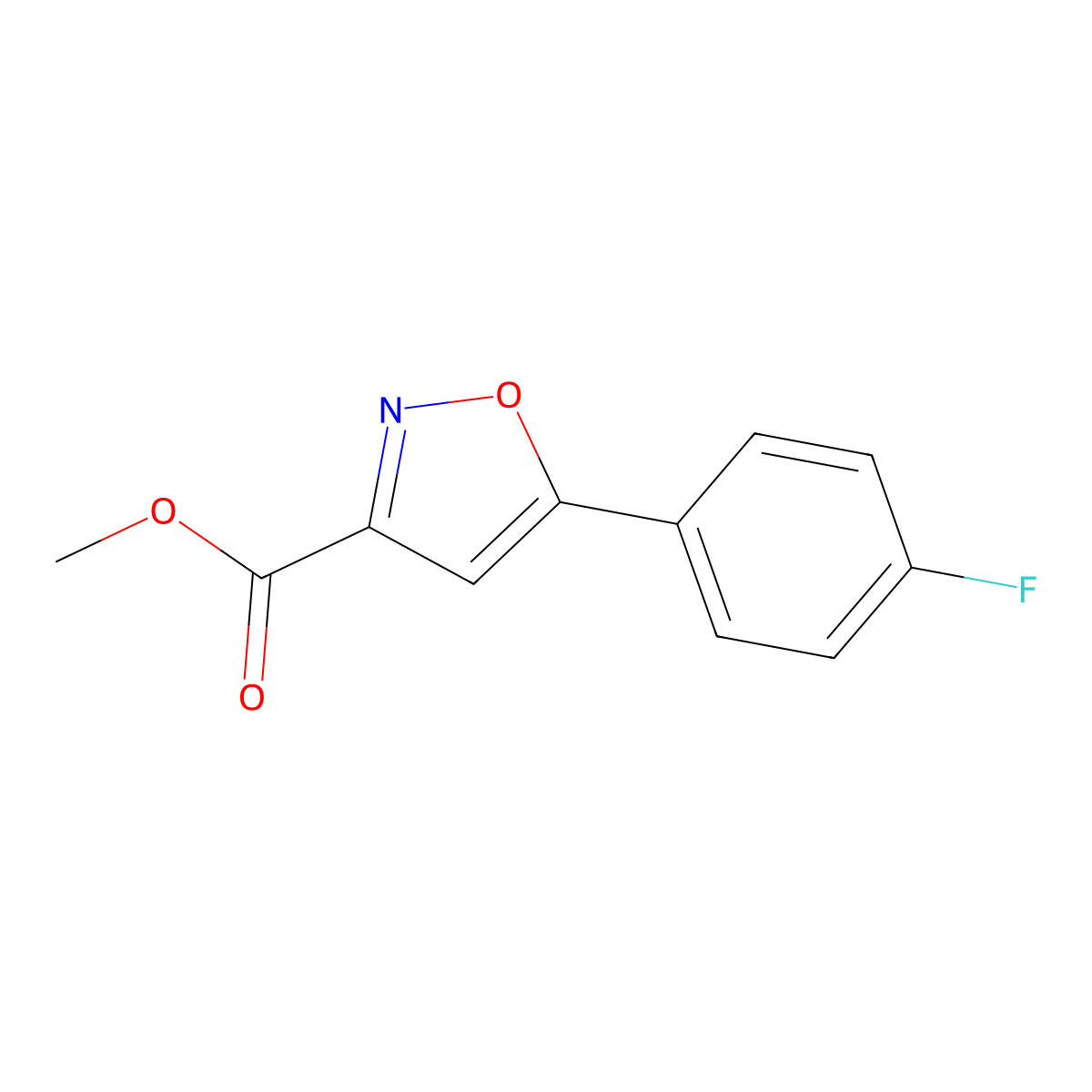 3-Isoxazolecarboxylic acid, 5-(4-fluorophenyl)-, methyl ester molecular structure, CAS 517870-16-5