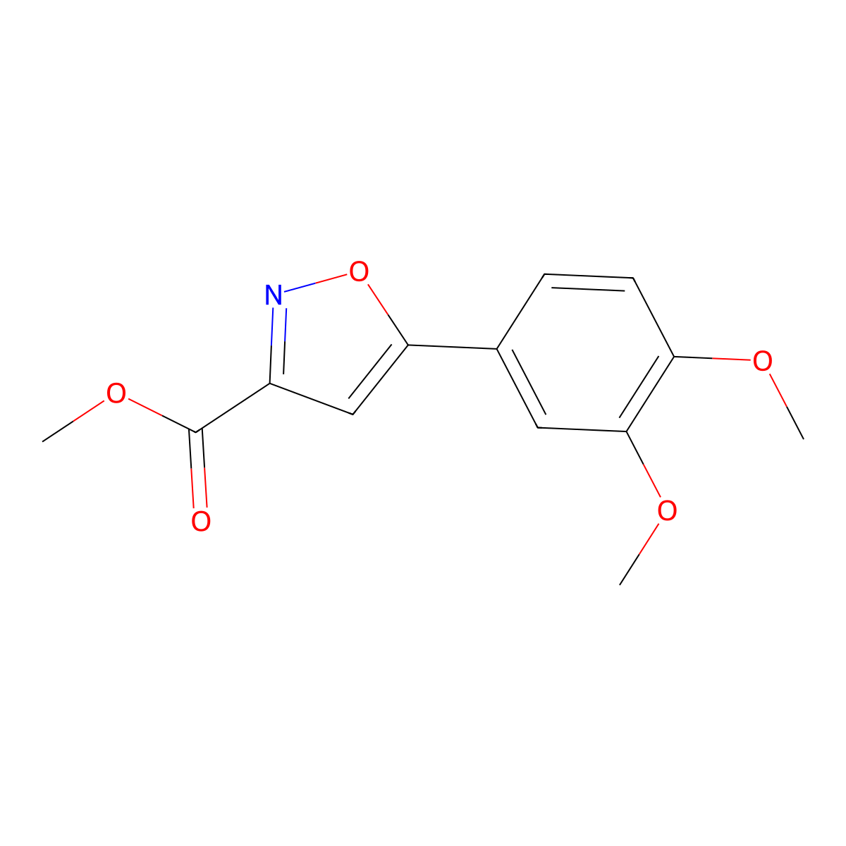 Methyl 5-(3,4-dimethoxyphenyl)isoxazole-3-carboxylate molecular structure, CAS 517870-17-6