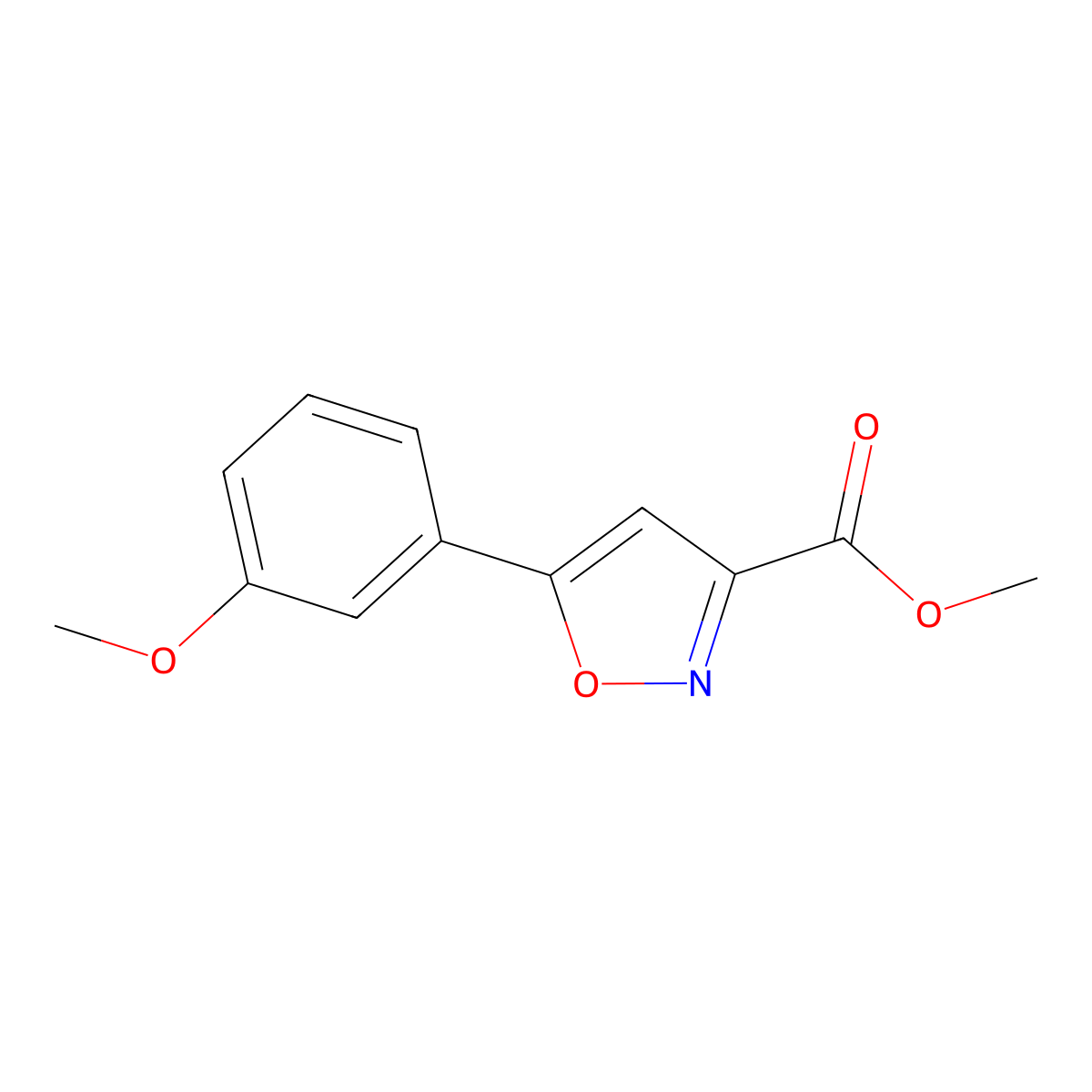 Methyl 5-(3-methoxyphenyl)isoxazole-3-carboxylate molecular structure, CAS 517870-19-8