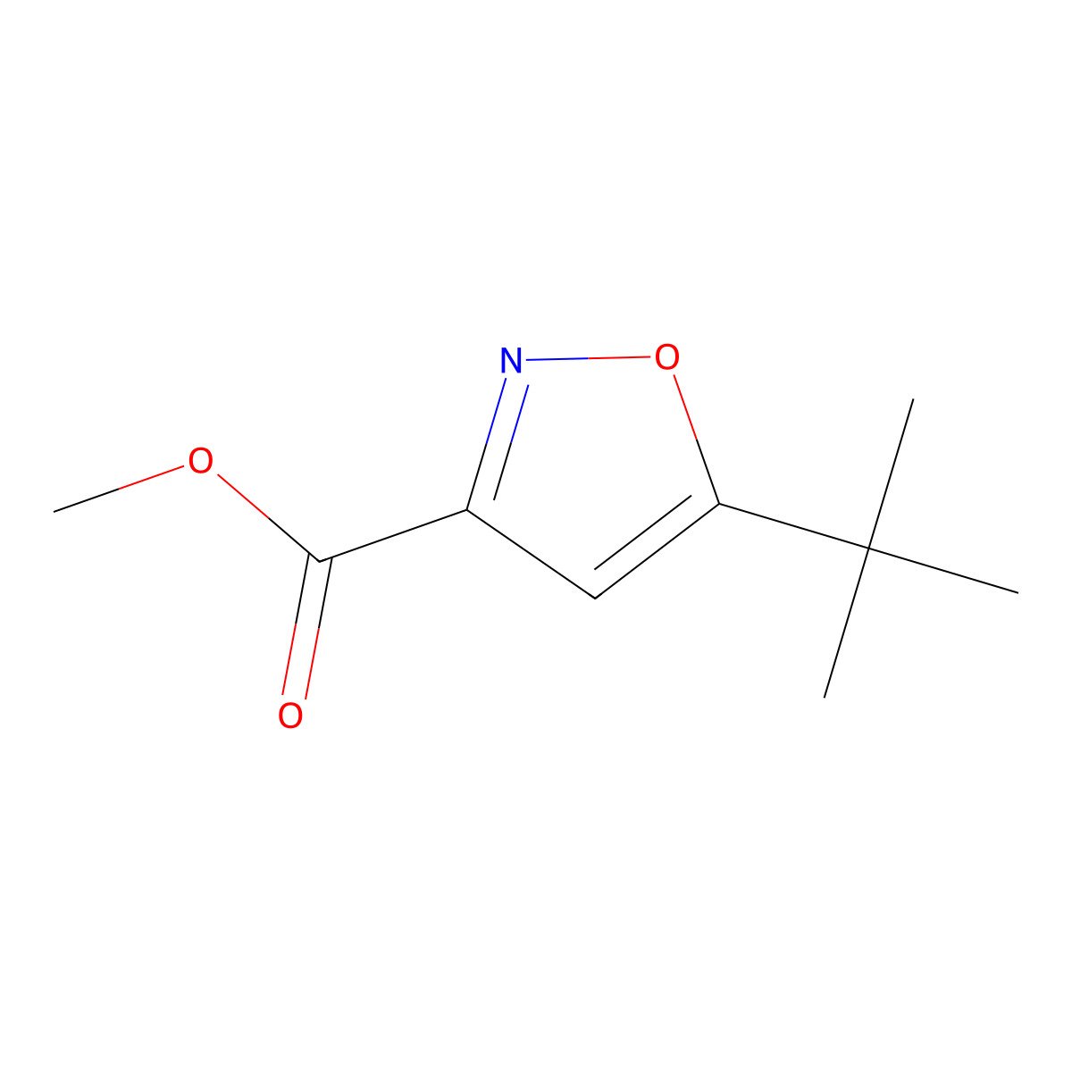 Methyl 5-(tert-butyl)isoxazole-3-carboxylate molecular structure, CAS 517870-22-3