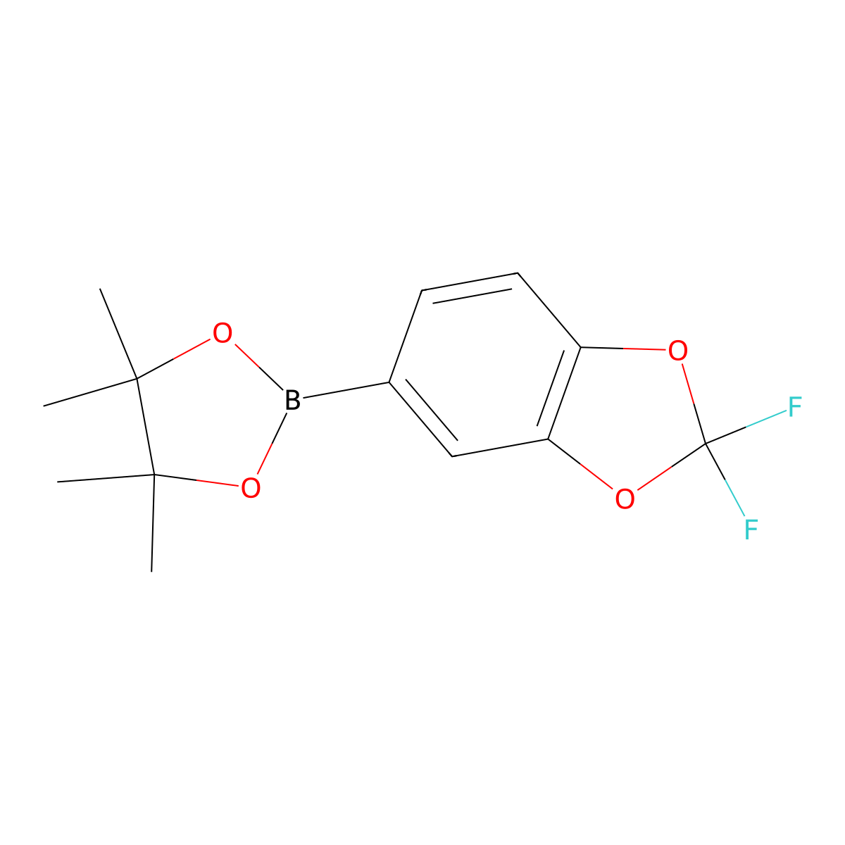 2-(2,2-Difluorobenzo[d][1,3]dioxol-5-yl)-4,4,5,5-tetramethyl-1,3,2-dioxaborolane molecular structure, CAS 517874-23-6