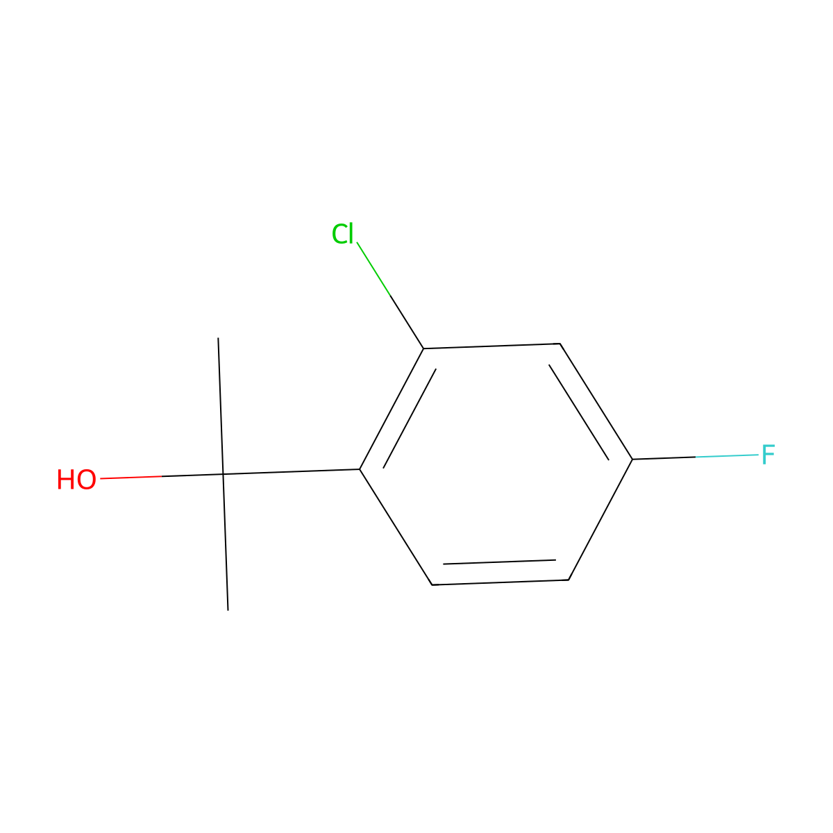 2-(2-Chloro-4-fluorophenyl)propan-2-ol molecular structure, CAS 51788-82-0