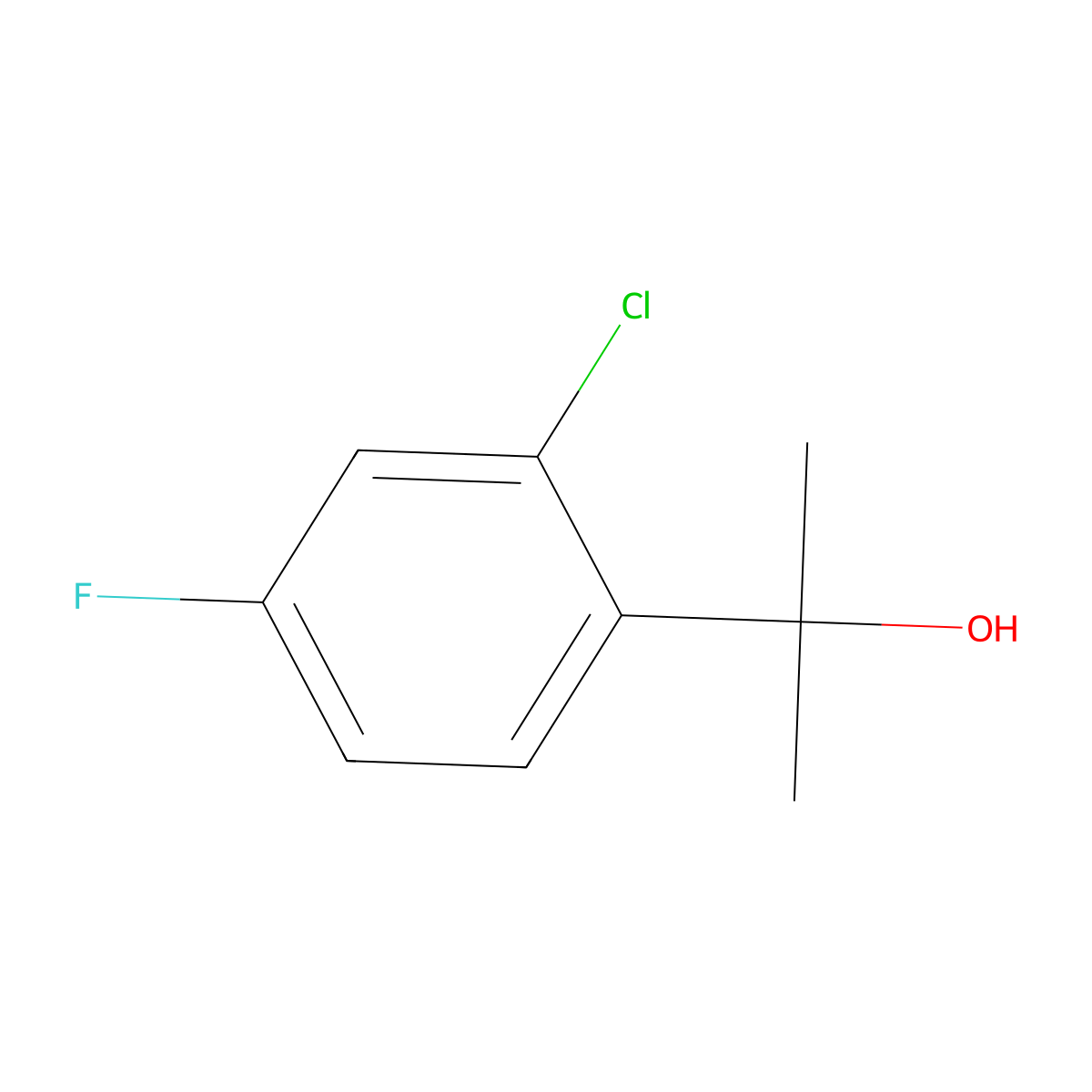 2-(2-Chloro-4-fluorophenyl)propan-2-ol molecular structure, CAS 51788-82-0