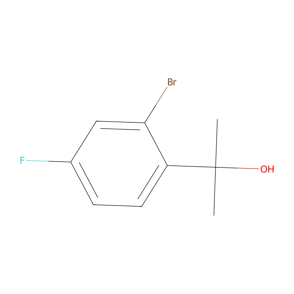 2-(2-Bromo-4-fluorophenyl)propan-2-ol molecular structure, CAS 51788-83-1