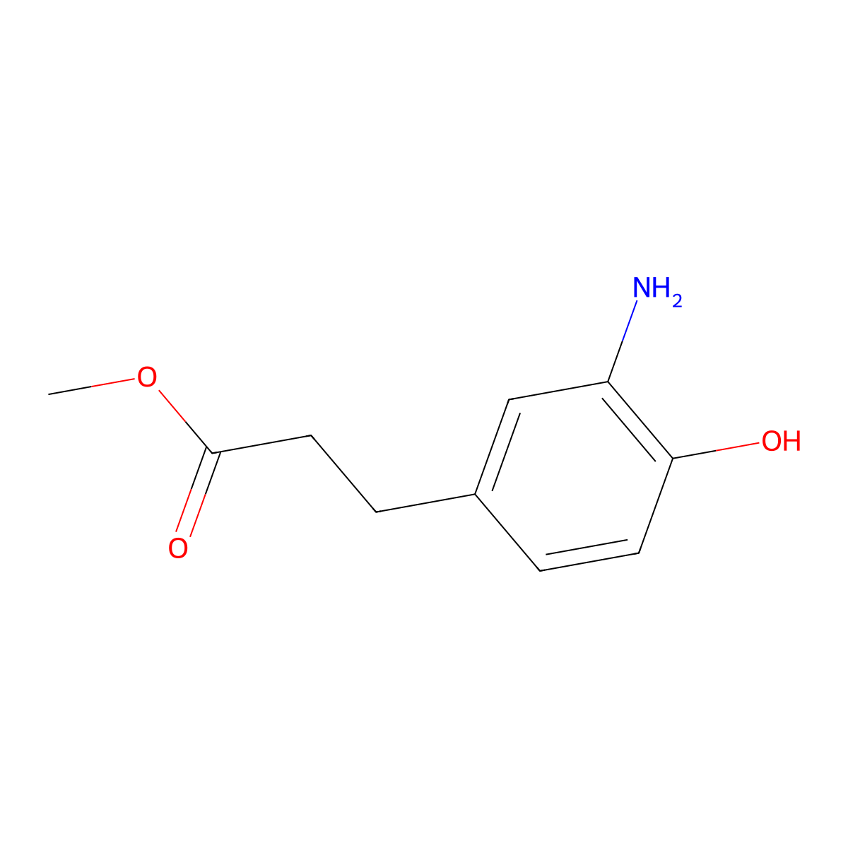 Methyl 3-(3-amino-4-hydroxyphenyl)propanoate molecular structure, CAS 51790-49-9