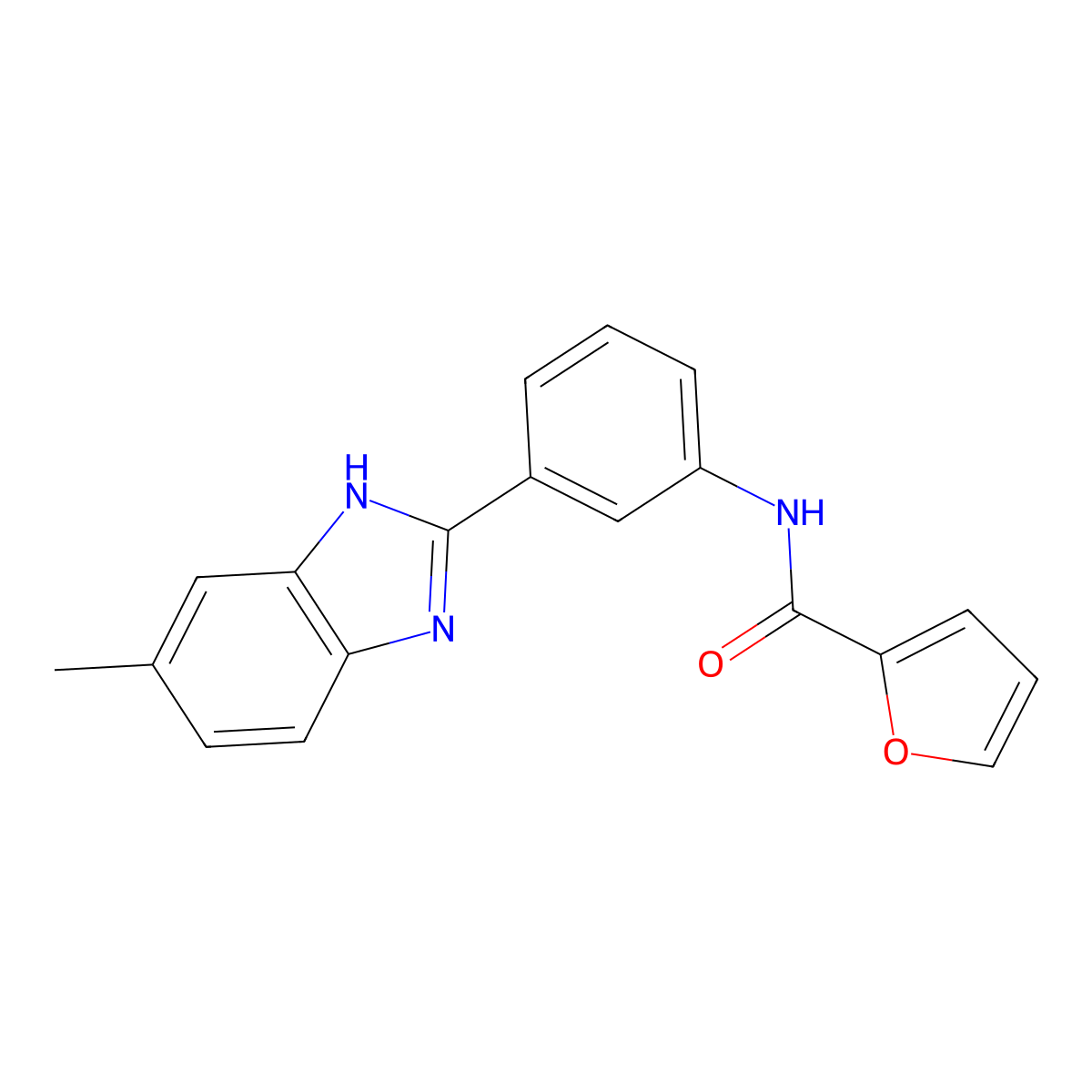 N-[3-(6-methyl-1H-benzimidazol-2-yl)phenyl]furan-2-carboxamide molecular structure, CAS 517902-03-3