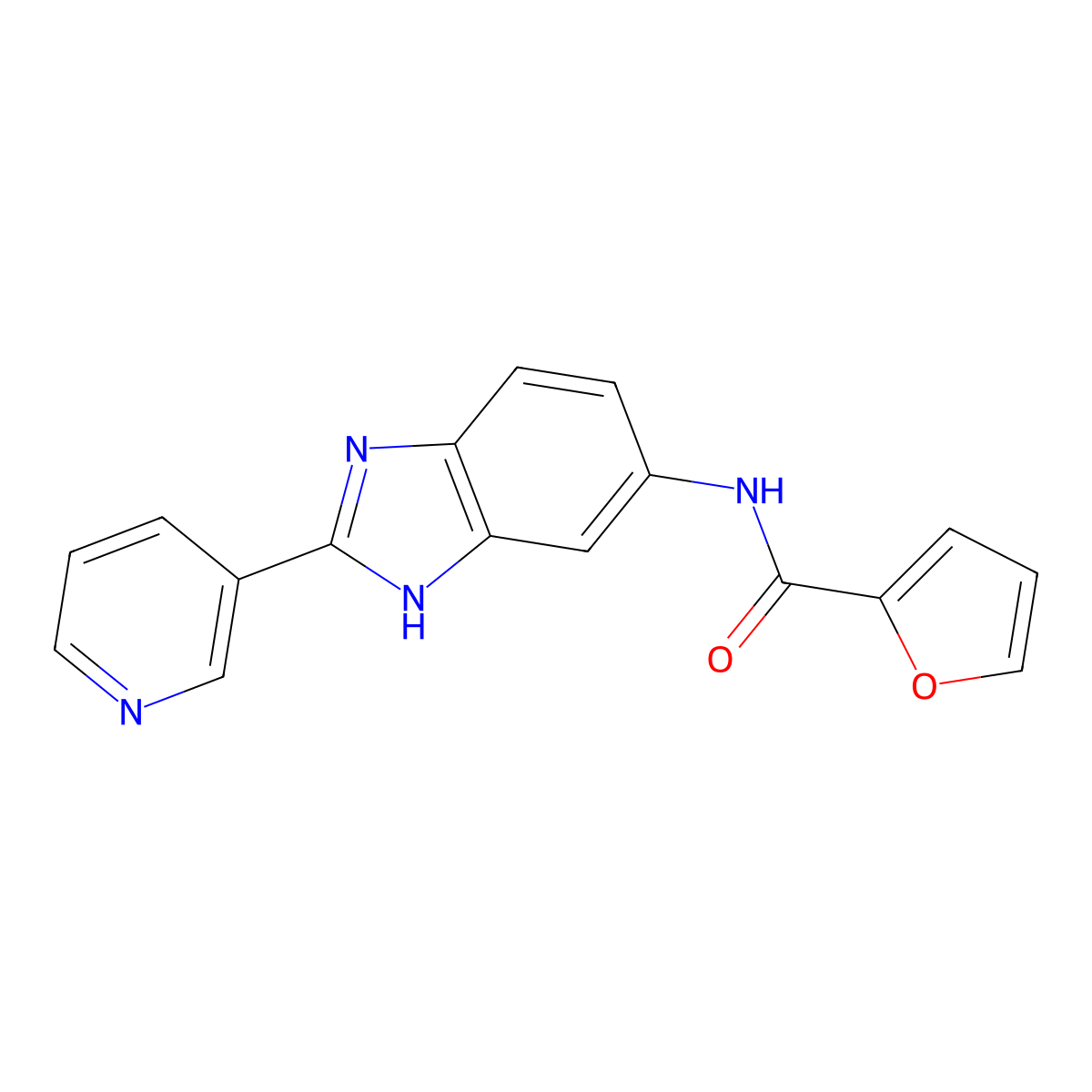 N-[2-(3-pyridinyl)-3H-benzimidazol-5-yl]-2-furancarboxamide molecular structure, CAS 517902-06-6