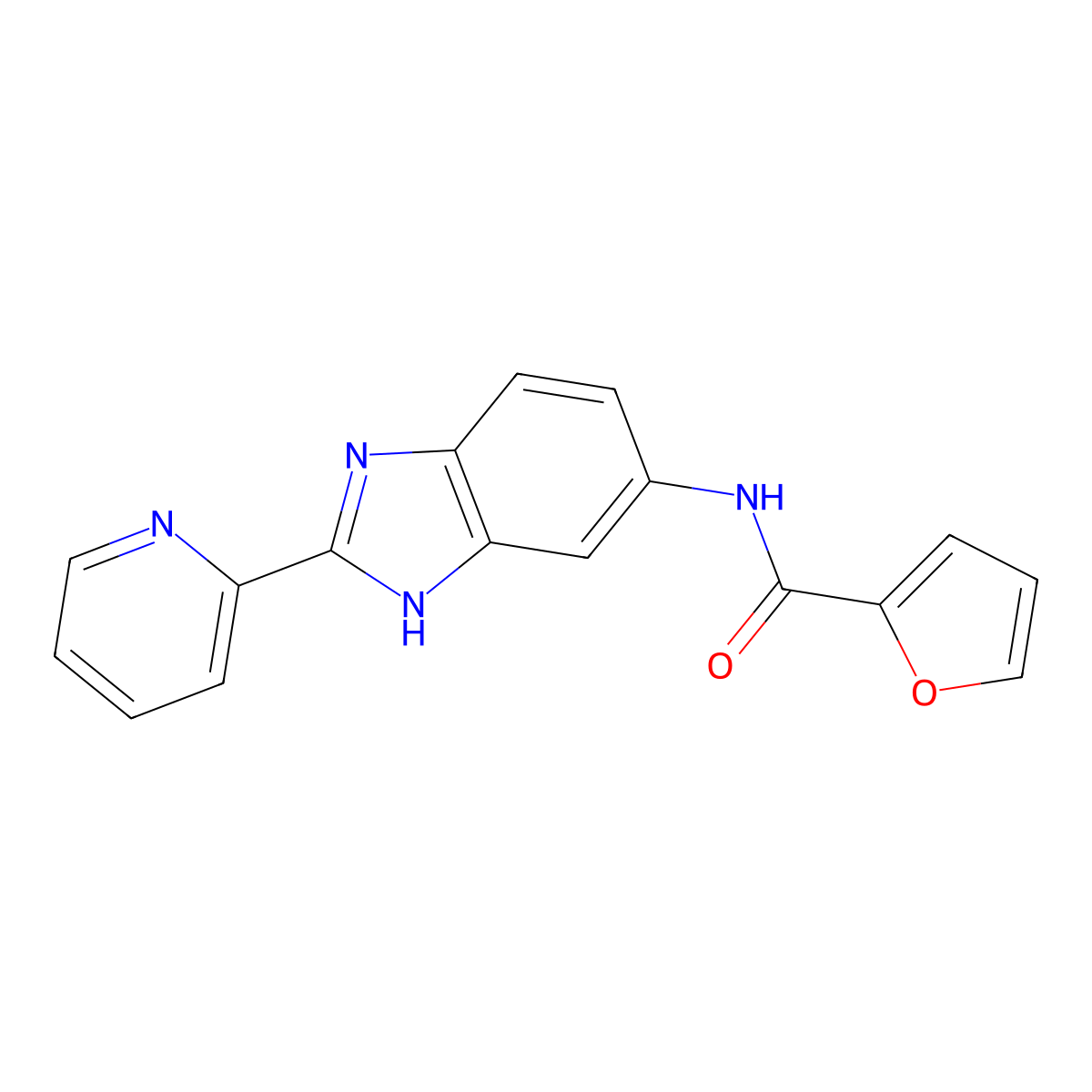 N-(2-(pyridin-2-yl)-1H-benzo[d]imidazol-6-yl)furan-2-carboxamide molecular structure, CAS 517902-08-8