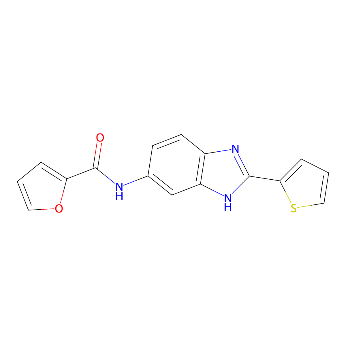N-[2-(2-thienyl)-1H-benzimidazol-5-yl]-2-furamide molecular structure, CAS 517902-09-9