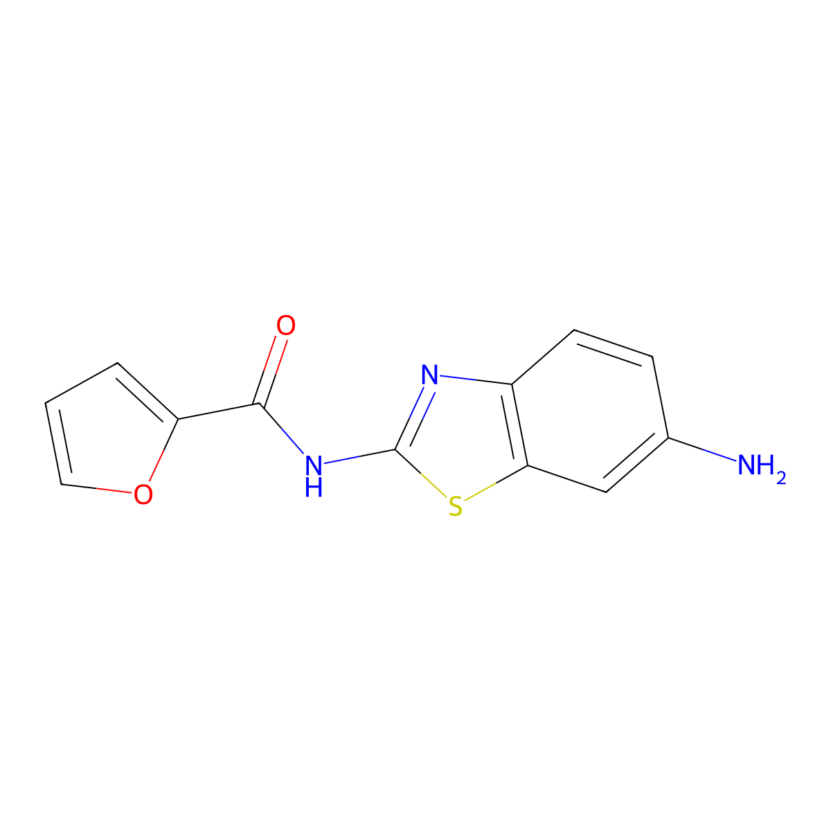 N-(6-Amino-1,3-benzothiazol-2-YL)-2-furamide molecular structure, CAS 517902-22-6