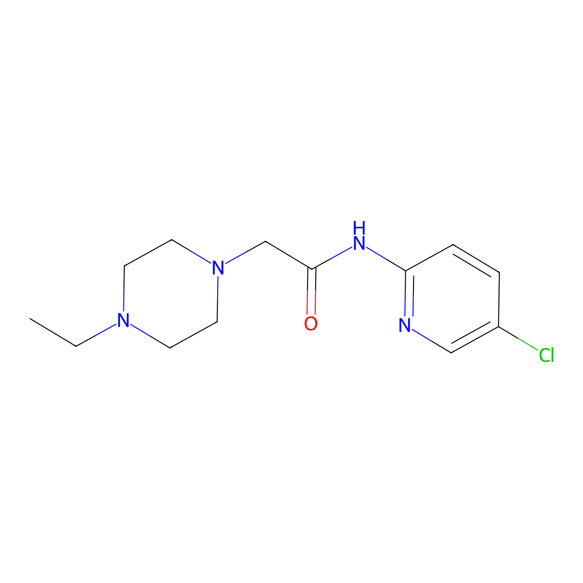 N-(5-chloropyridin-2-yl)-2-(4-ethylpiperazin-1-yl)acetamide molecular structure, CAS 517902-58-8