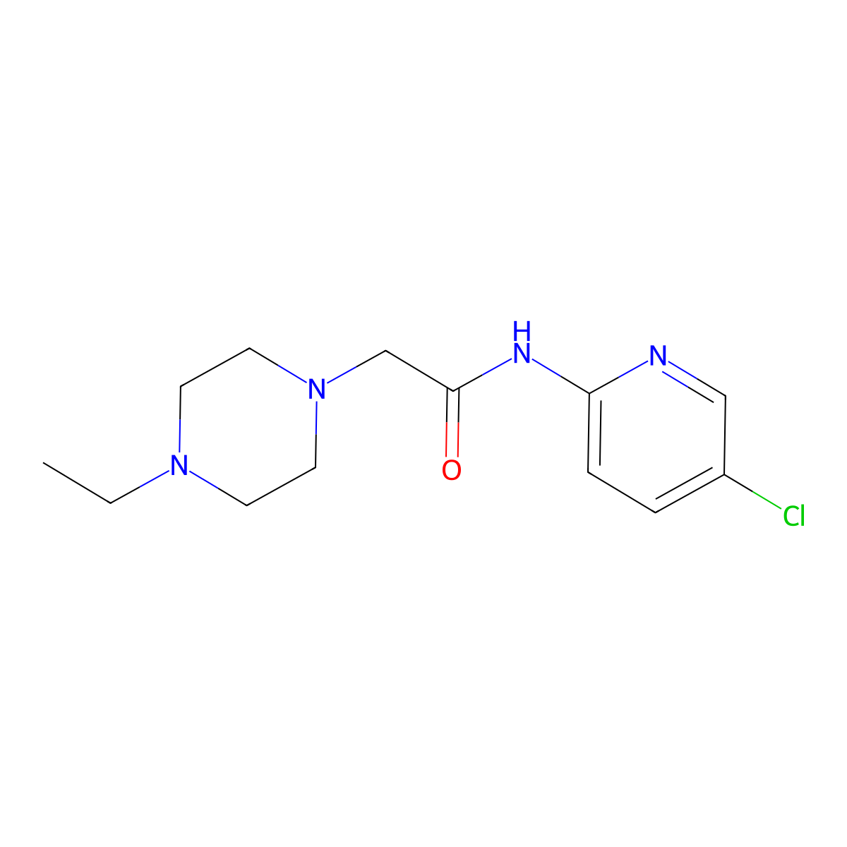 N-(5-chloropyridin-2-yl)-2-(4-ethylpiperazin-1-yl)acetamide molecular structure, CAS 517902-58-8