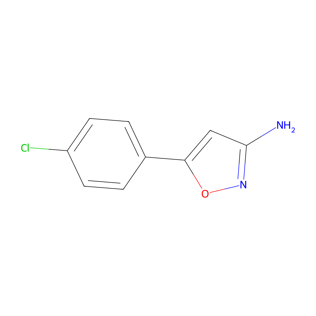 5-(4-Chlorophenyl)-1,2-oxazol-3-amine molecular structure, CAS 51791-16-3