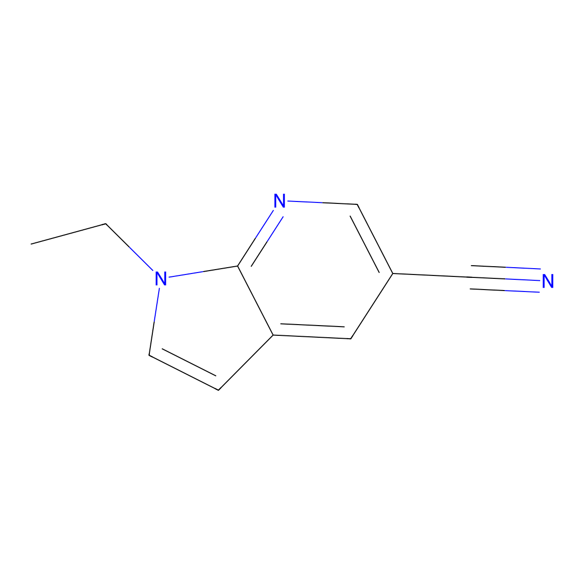 1H-Pyrrolo[2,3-b]pyridine-5-carbonitrile, 1-ethyl- molecular structure, CAS 517918-97-7