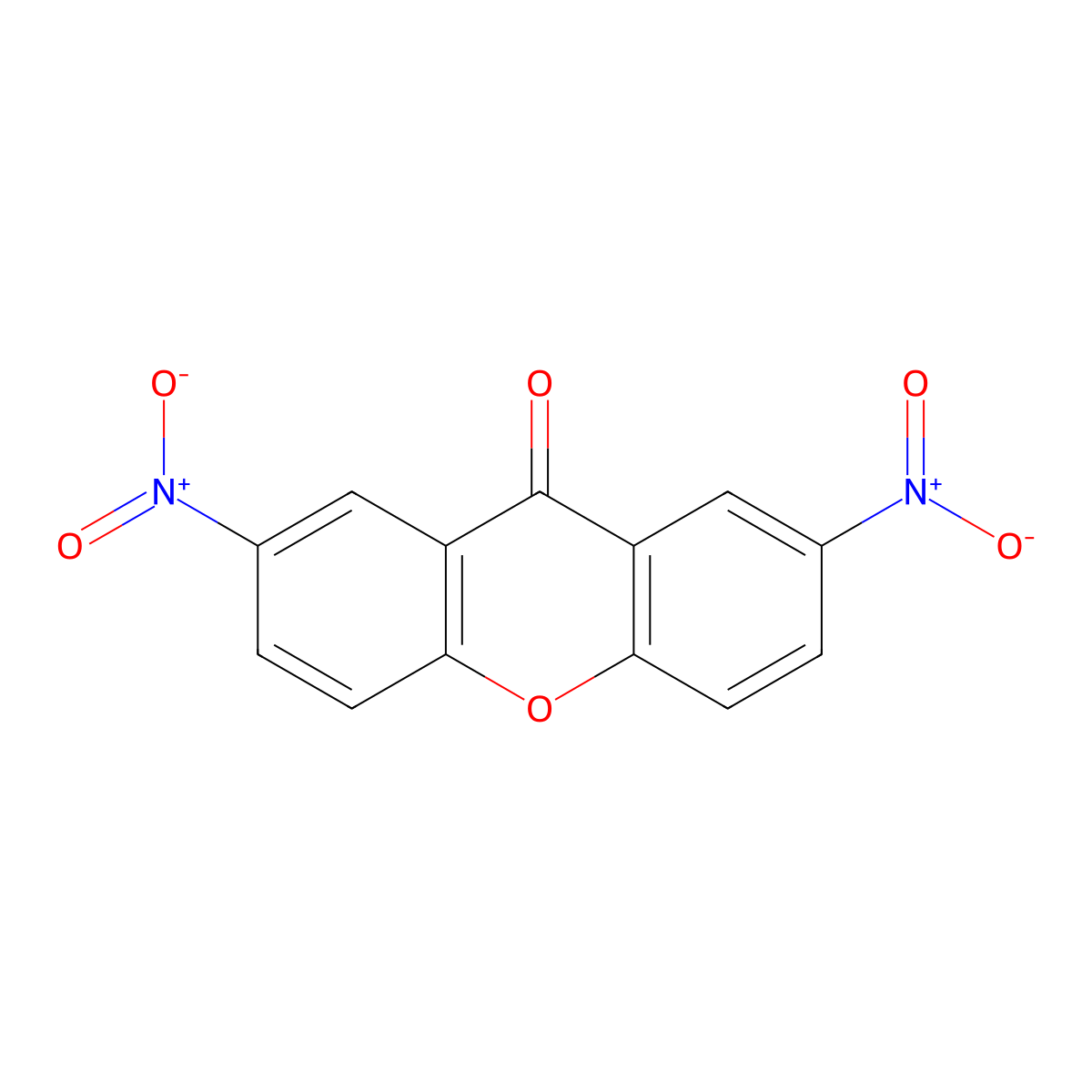 2,7-Dinitro-9H-xanthen-9-one molecular structure, CAS 51792-18-8