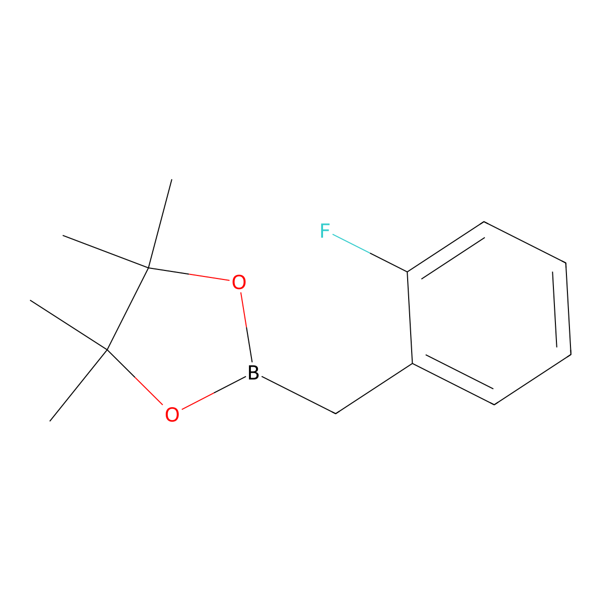 2-[(2-Fluorophenyl)methyl]-4,4,5,5-tetramethyl-1,3,2-dioxaborolane molecular structure, CAS 517920-60-4