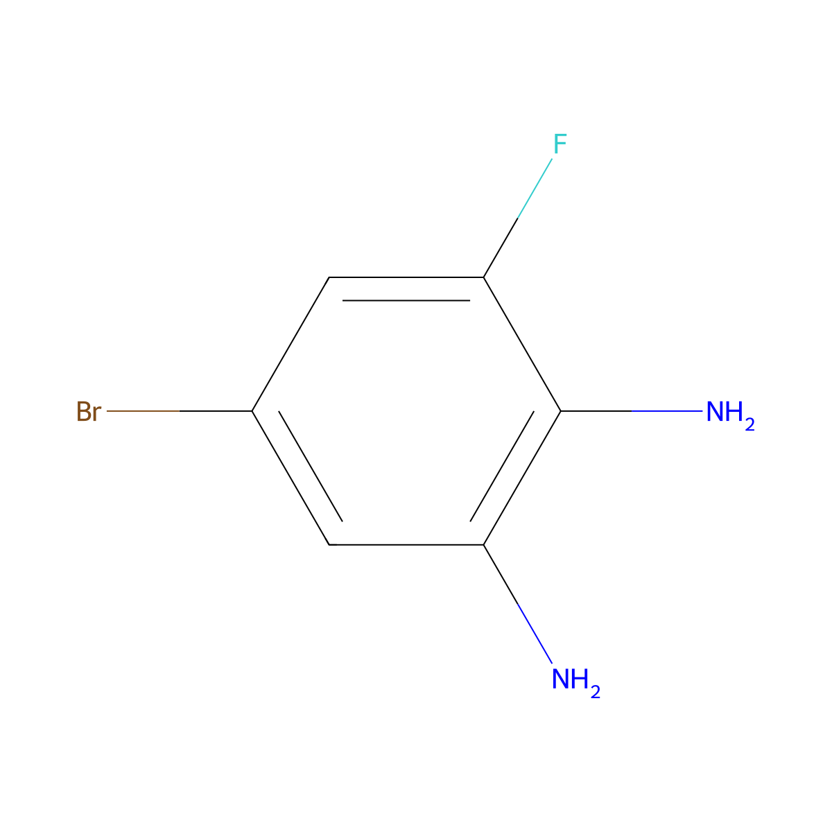 5-Bromo-3-fluorobenzene-1,2-diamine molecular structure, CAS 517920-69-3