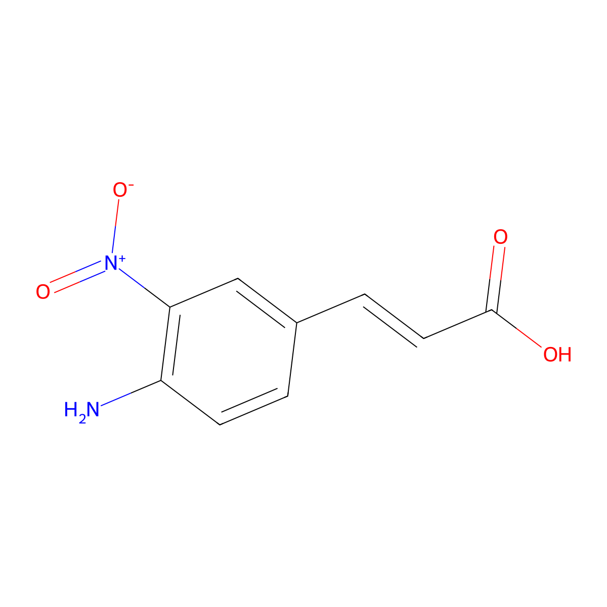 (2E)-3-(4-amino-3-nitrophenyl)prop-2-enoic acid molecular structure, CAS 51794-06-0