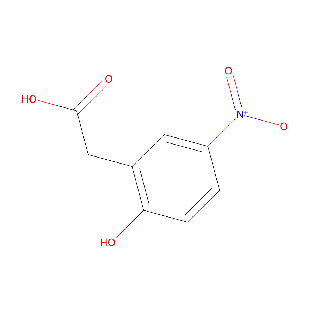 2-Hydroxy-5-nitrobenzeneacetic acid molecular structure, CAS 51794-07-1