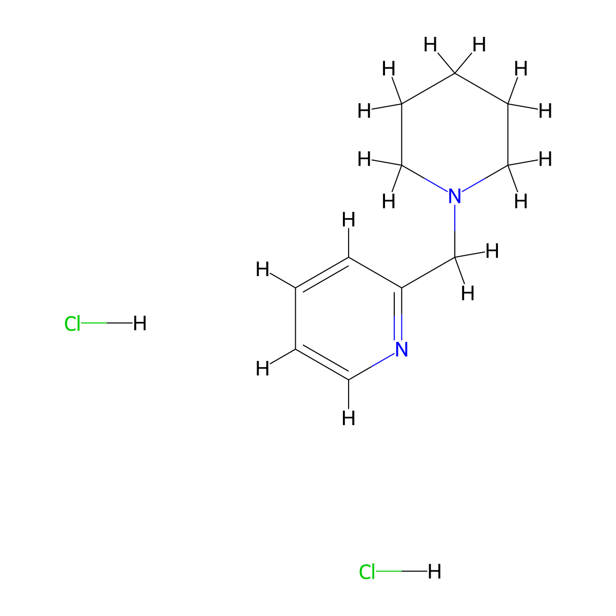 Pyridine, 2-(1-piperidinylmethyl)-, dihydrochloride molecular structure, CAS 51794-18-4