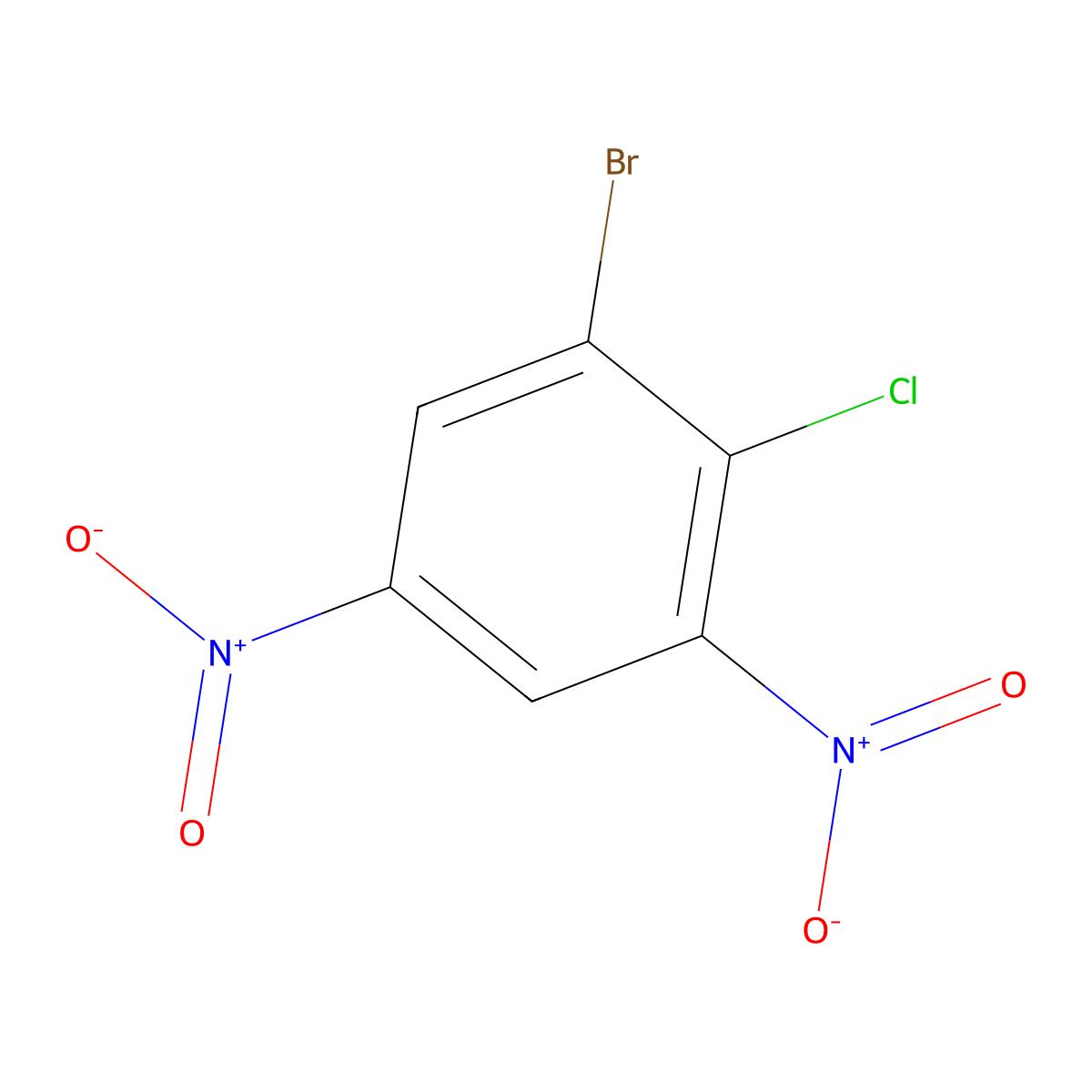 1-Bromo-2-chloro-3,5-dinitrobenzene molecular structure, CAS 51796-81-7