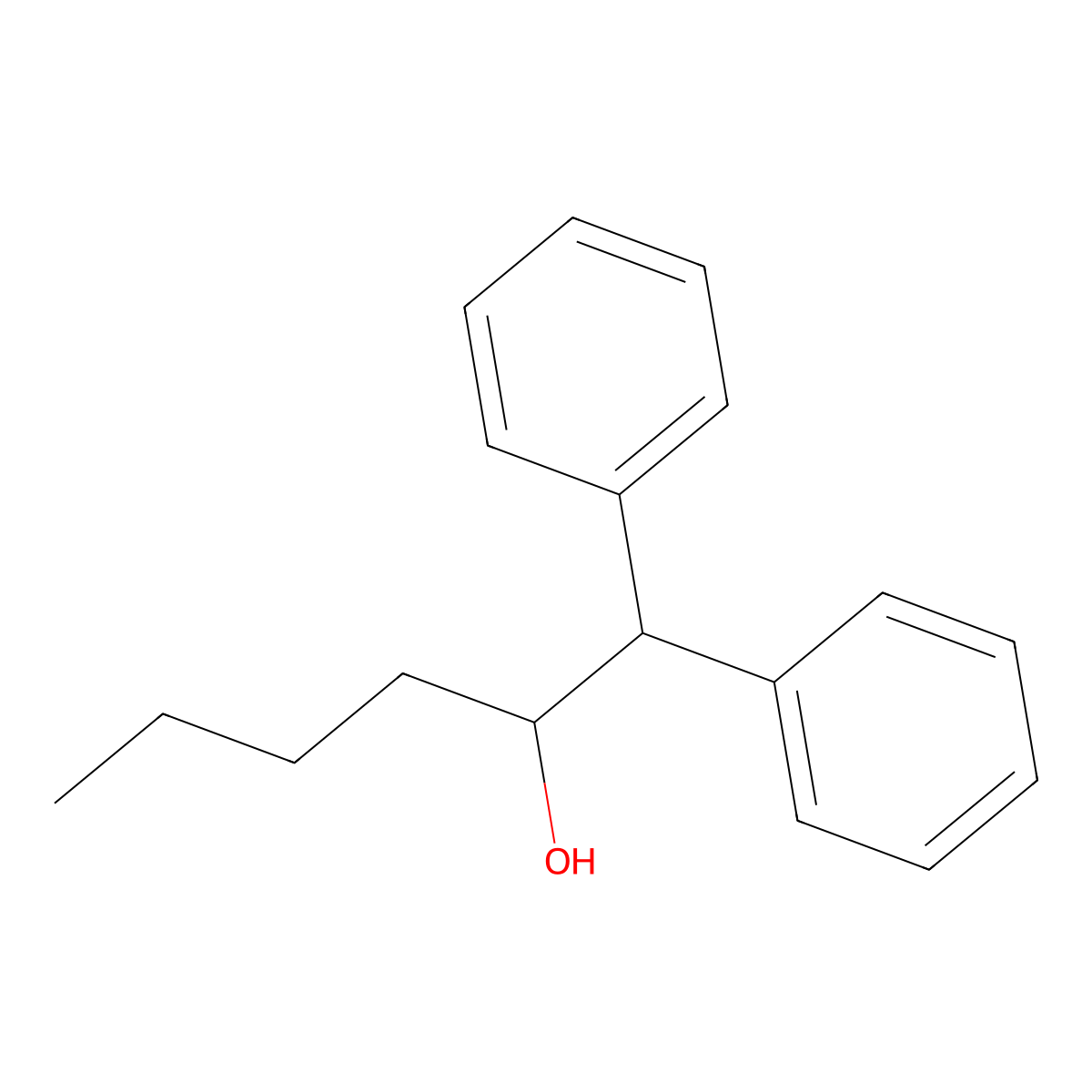 1,1-Diphenylhexan-2-ol molecular structure, CAS 51799-47-4