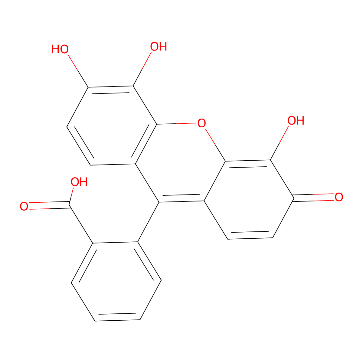 2-(4,5,6-Trihydroxy-3-oxo-3H-xanthen-9-yl)benzoic acid molecular structure, CAS 518-41-2
