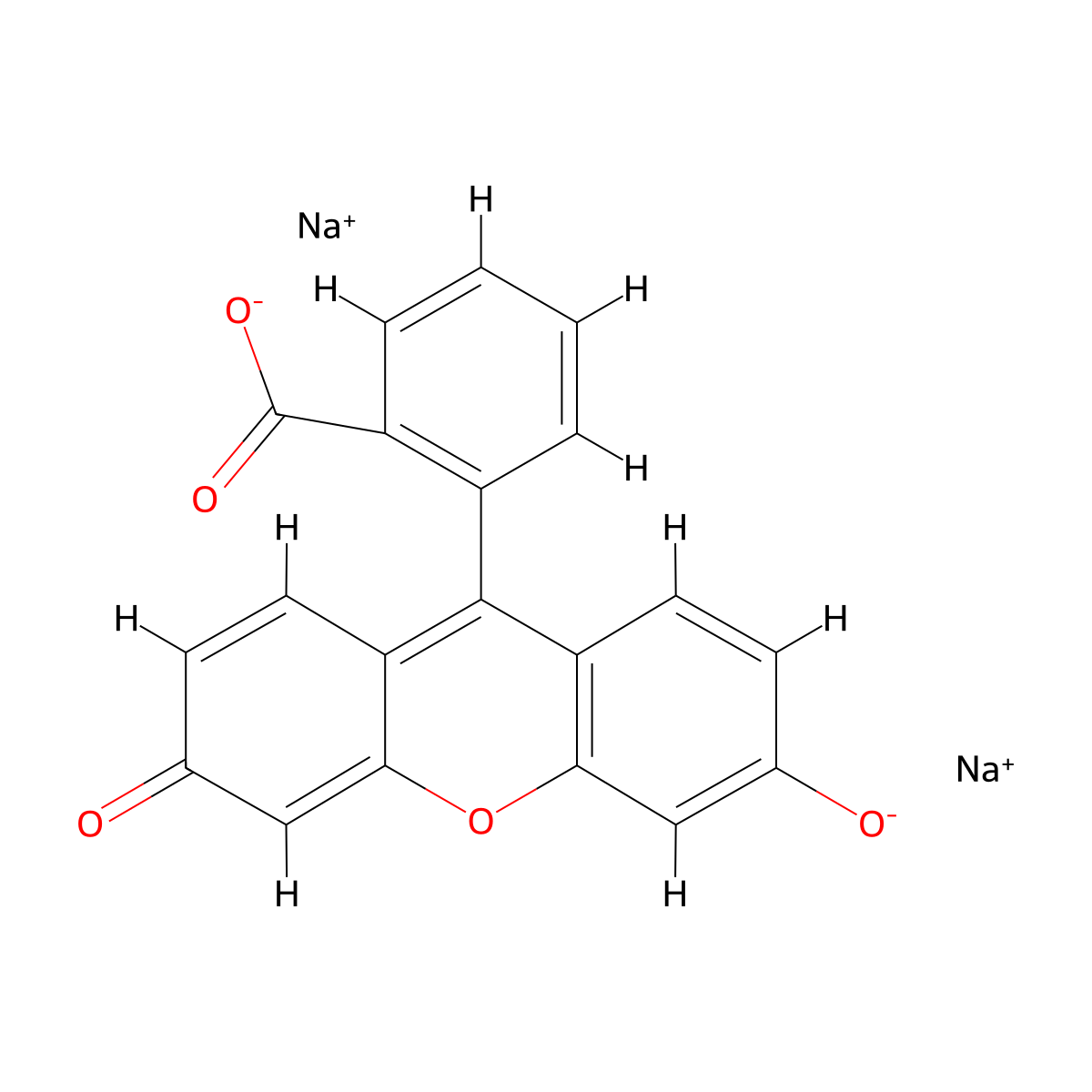 Sodium Fluorescein molecular structure, CAS 518-47-8