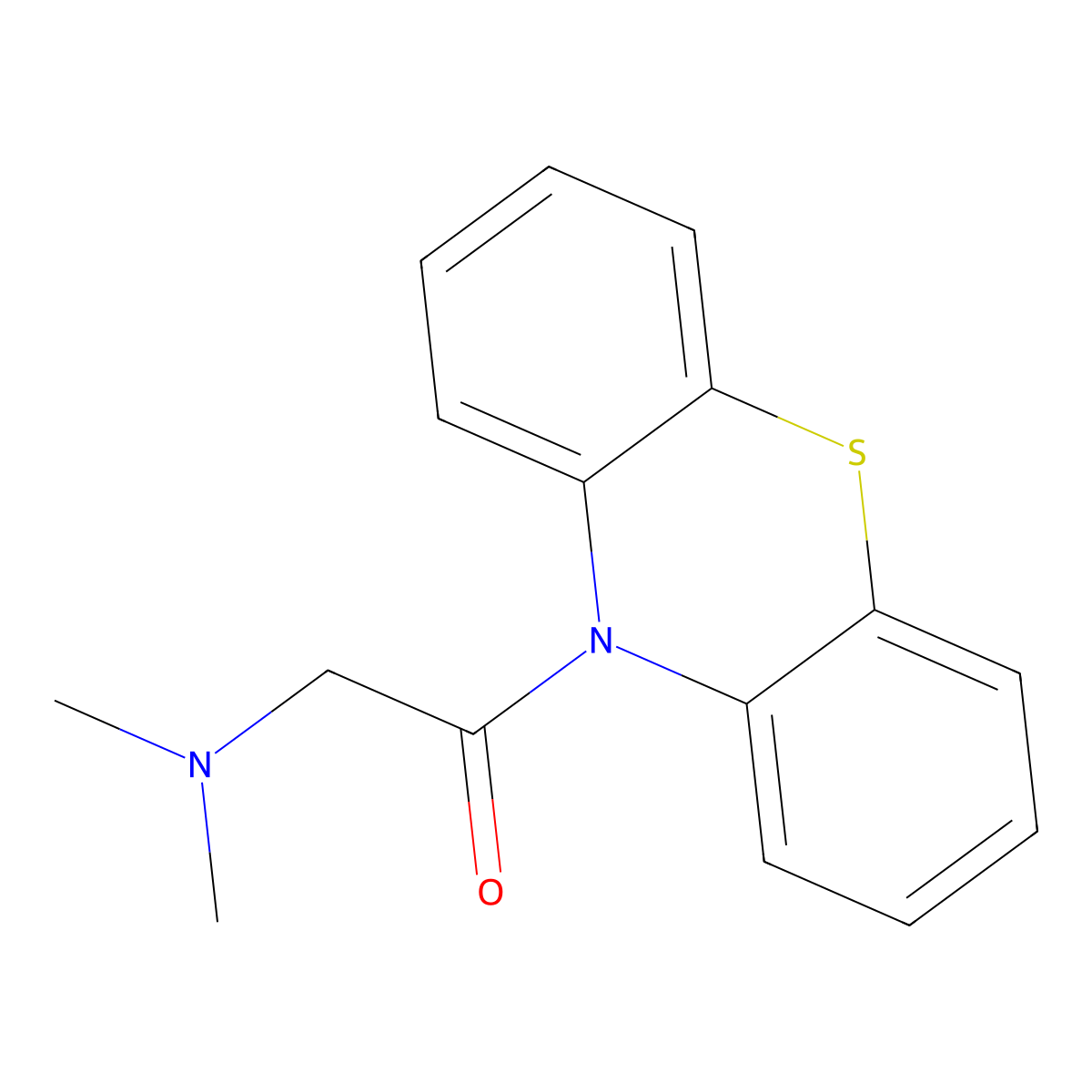 2-(Dimethylamino)-1-(10H-phenothiazin-10-yl)ethanone molecular structure, CAS 518-61-6