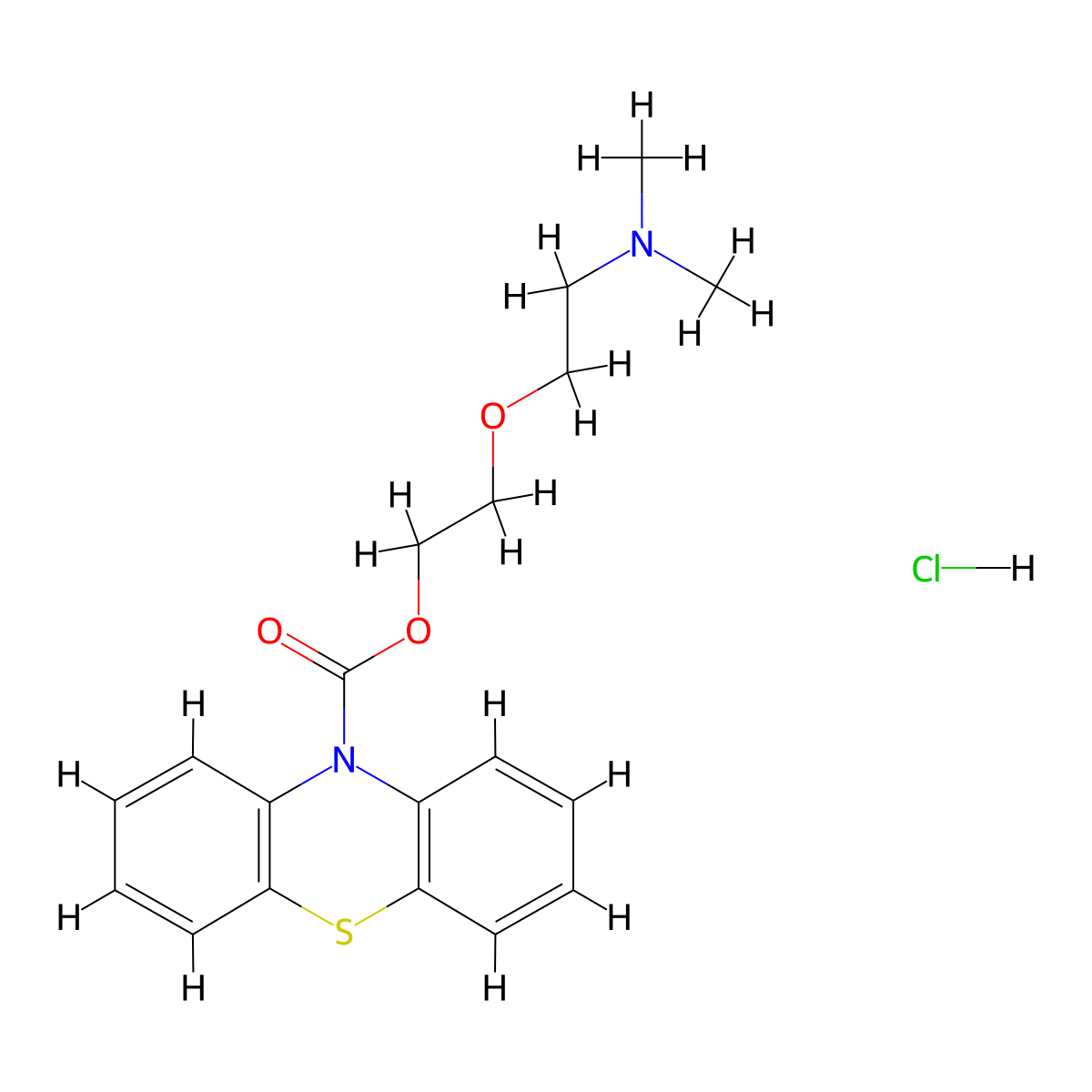 Dimethoxanate Hydrochloride molecular structure, CAS 518-63-8