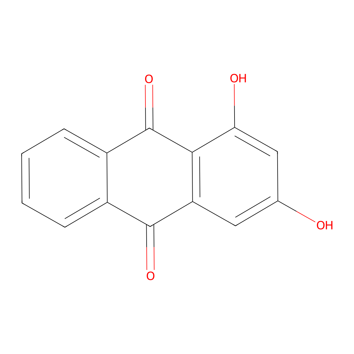 1,3-Dihydroxyanthraquinone molecular structure, CAS 518-83-2