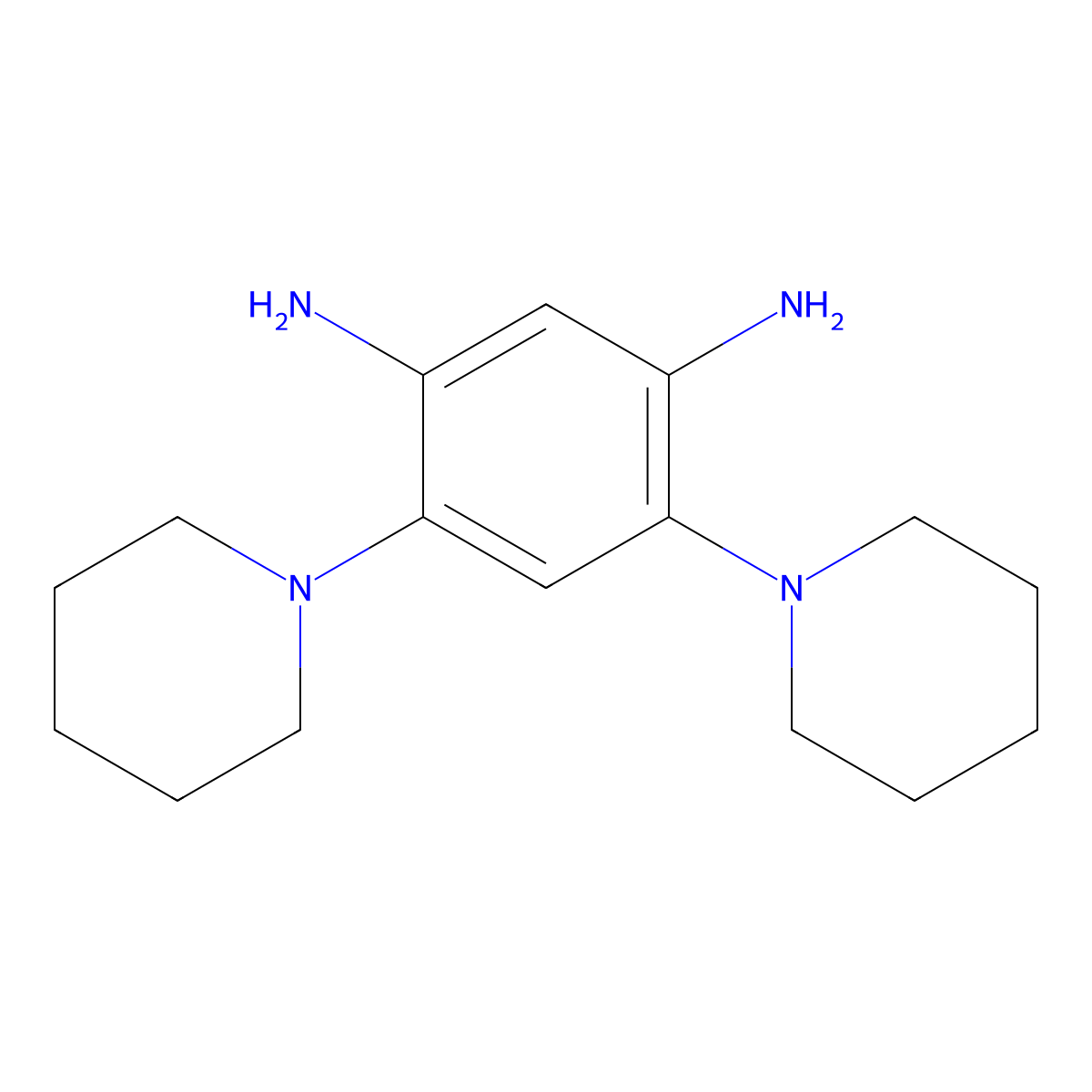 4,6-Di(piperidin-1-yl)benzene-1,3-diamine molecular structure, CAS 5180-30-3