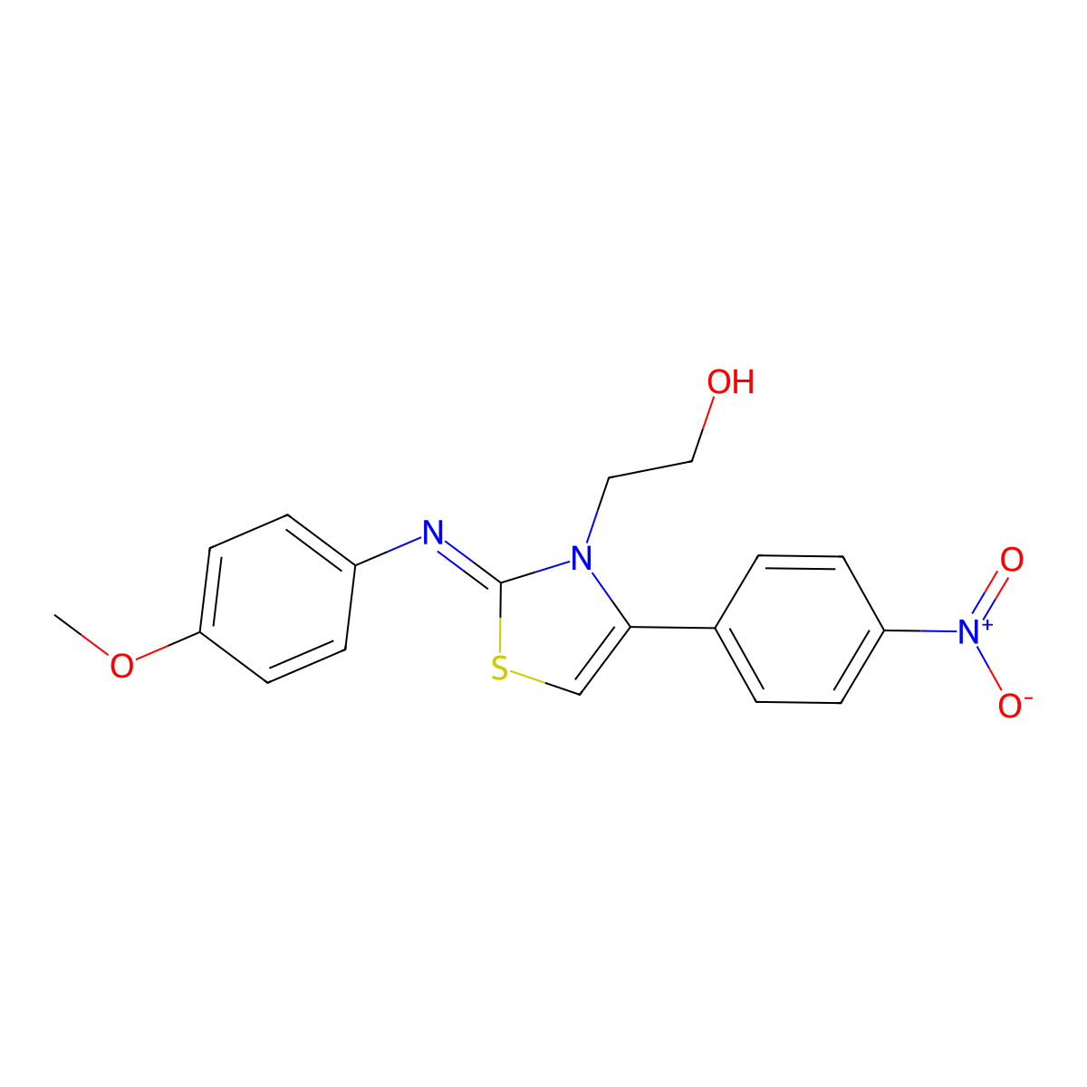 2-[2-(4-Methoxyphenyl)imino-4-(4-nitrophenyl)-1,3-thiazol-3-yl]ethanol molecular structure, CAS 518006-38-7