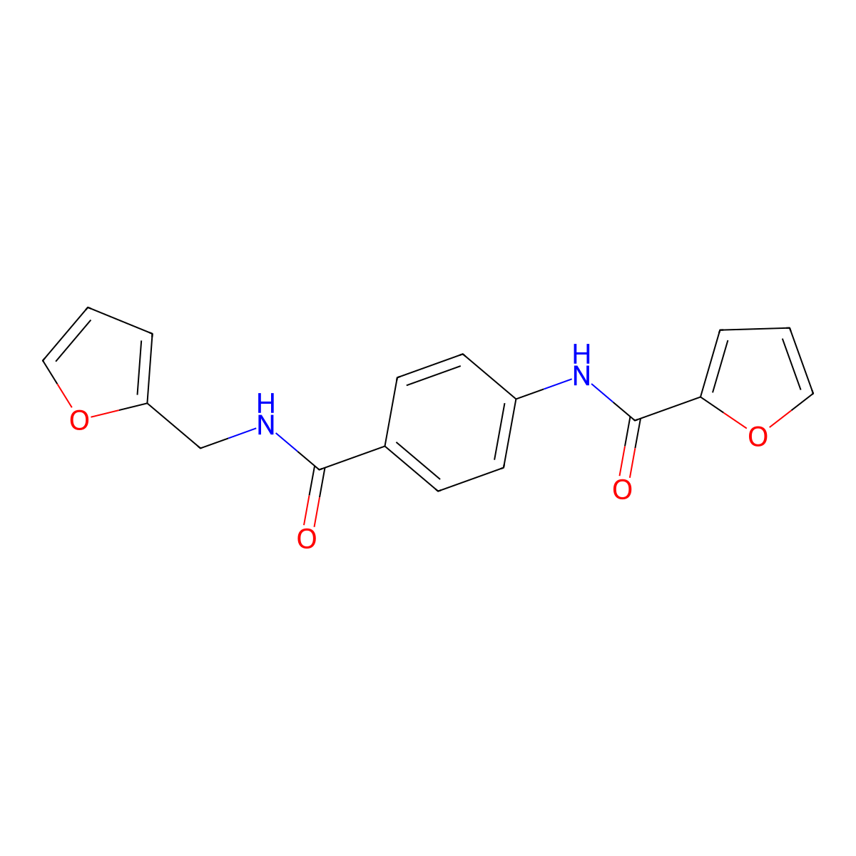 N-[4-(furan-2-ylmethylcarbamoyl)phenyl]furan-2-carboxamide molecular structure, CAS 518006-96-7