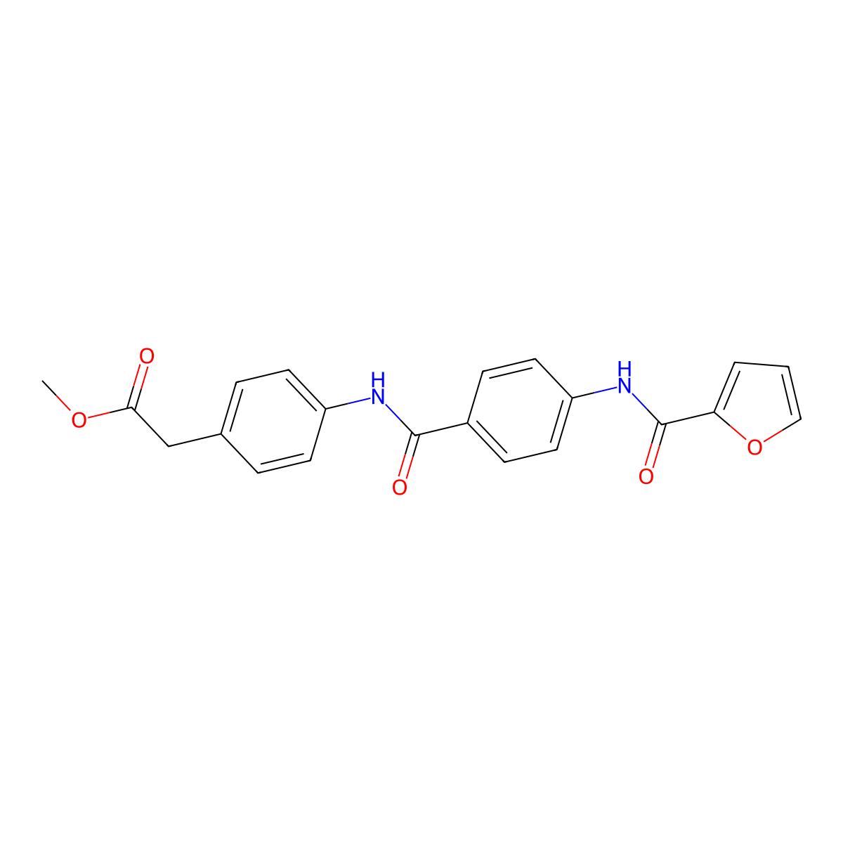 Methyl (4-{[4-(2-furoylamino)benzoyl]amino}phenyl)acetate molecular structure, CAS 518006-97-8