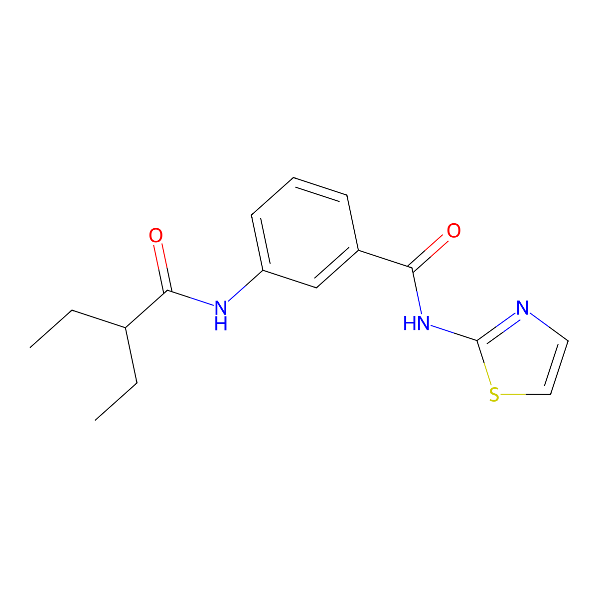 3-(2-ethylbutanoylamino)-N-(1,3-thiazol-2-yl)benzamide molecular structure, CAS 518007-22-2