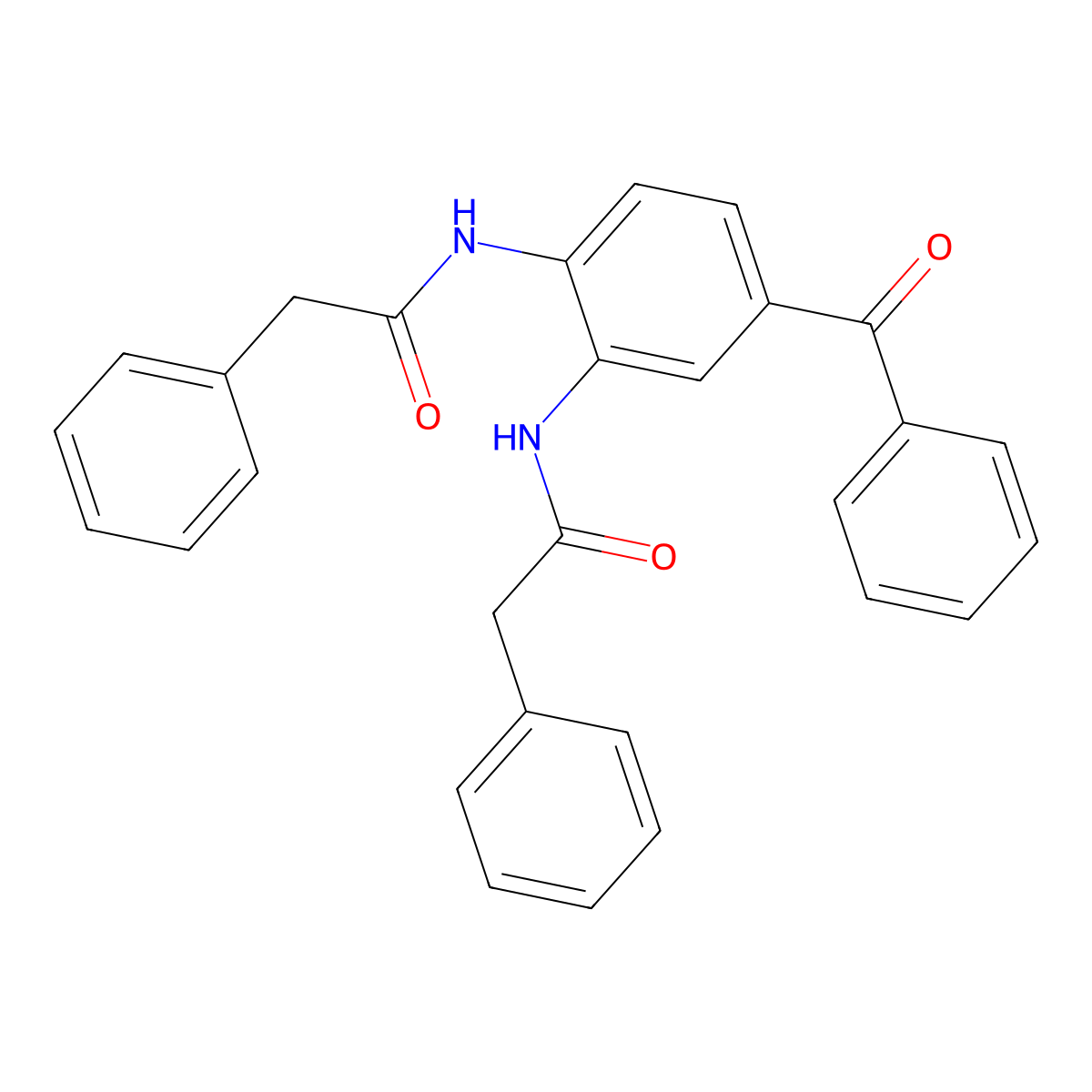 N-[4-benzoyl-2-[(2-phenylacetyl)amino]phenyl]-2-phenylacetamide molecular structure, CAS 518007-50-6