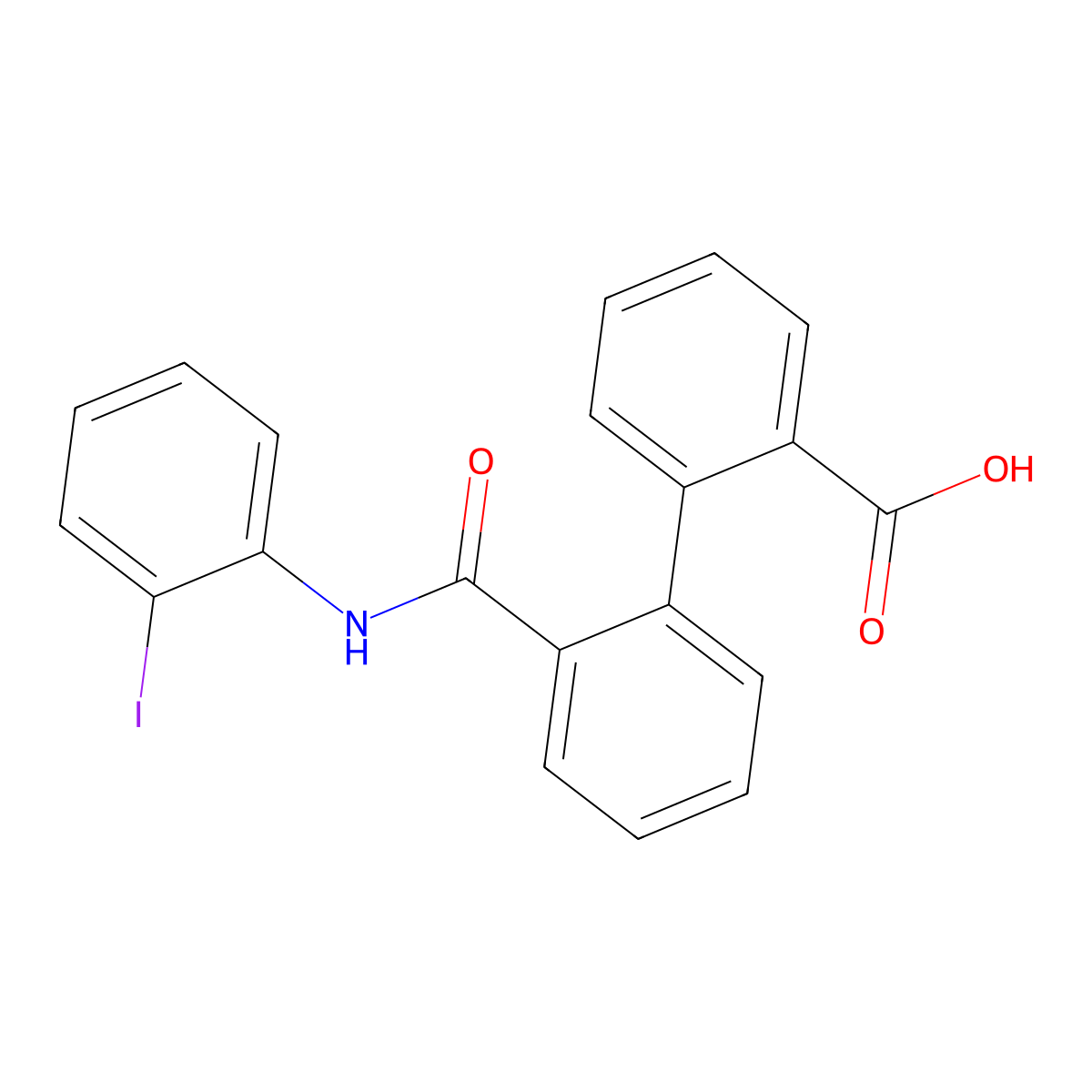 2'-[(2-Iodophenyl)carbamoyl]biphenyl-2-carboxylic acid molecular structure, CAS 518007-53-9