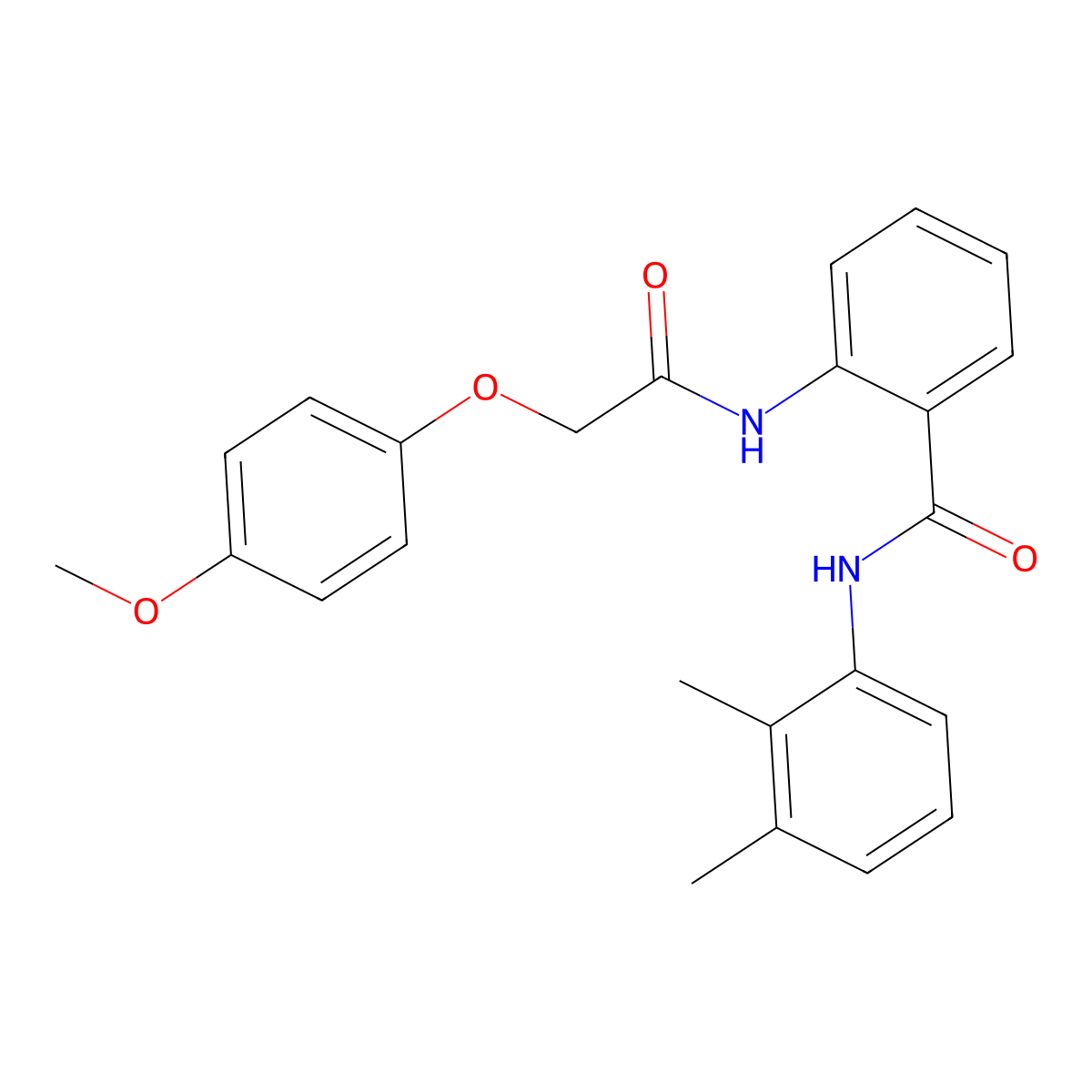 N-(2,3-dimethylphenyl)-2-[[2-(4-methoxyphenoxy)acetyl]amino]benzamide molecular structure, CAS 518007-71-1