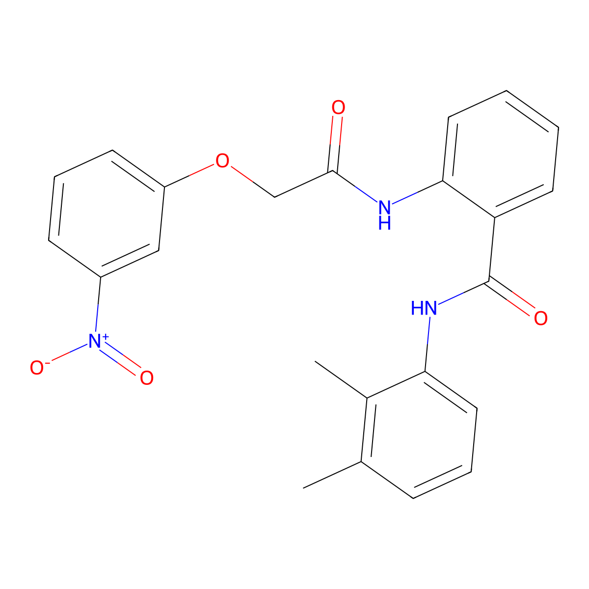 N-(2,3-dimethylphenyl)-2-[[2-(3-nitrophenoxy)acetyl]amino]benzamide molecular structure, CAS 518007-73-3
