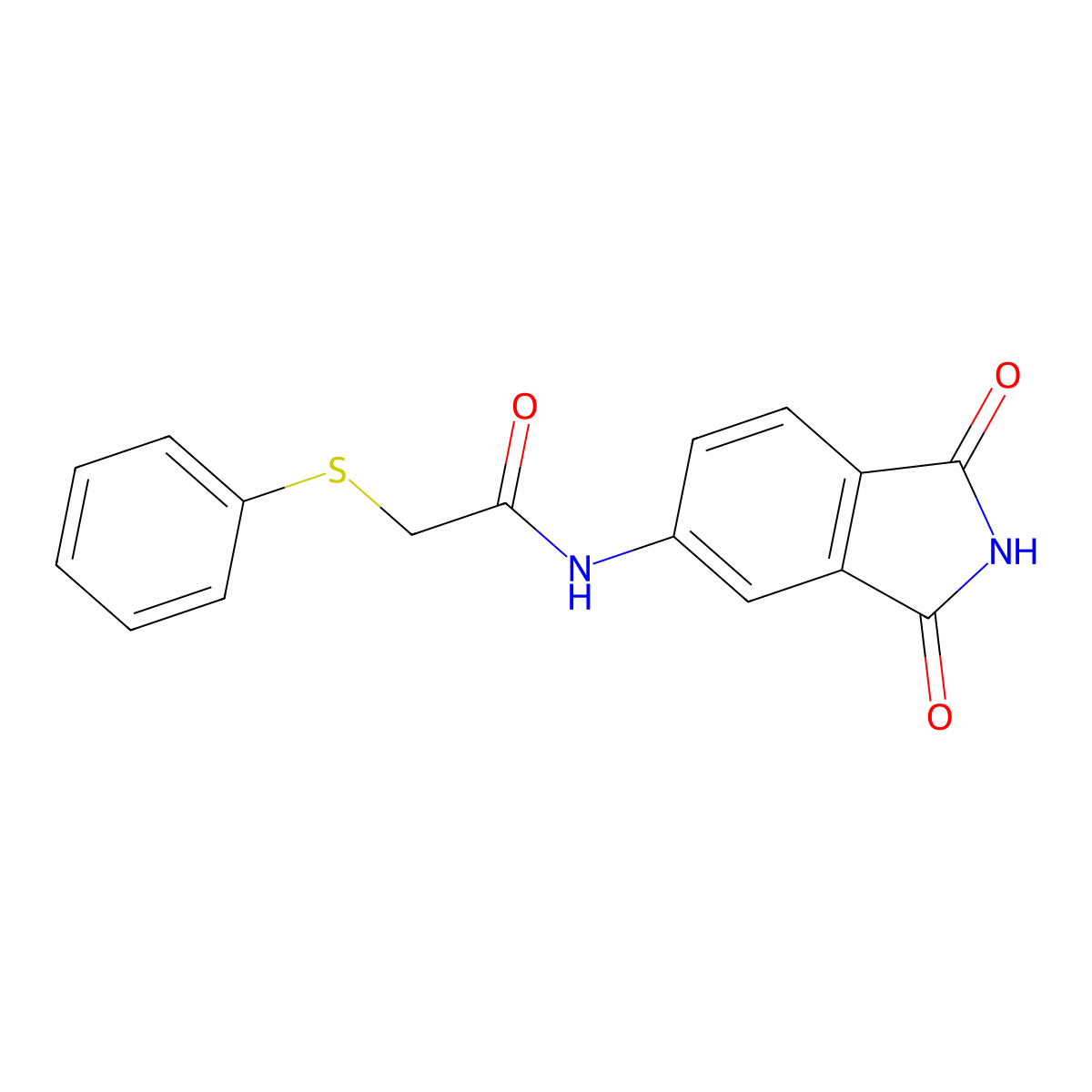 N-(1,3-dioxoisoindolin-5-yl)-2-(phenylthio)acetamide molecular structure, CAS 518008-30-5