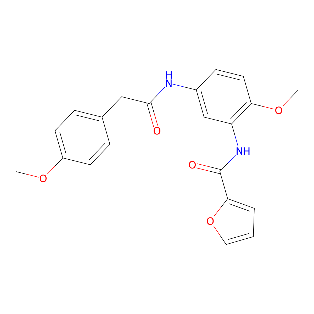 N-(2-methoxy-5-{[(4-methoxyphenyl)acetyl]amino}phenyl)-2-furamide molecular structure, CAS 518008-35-0