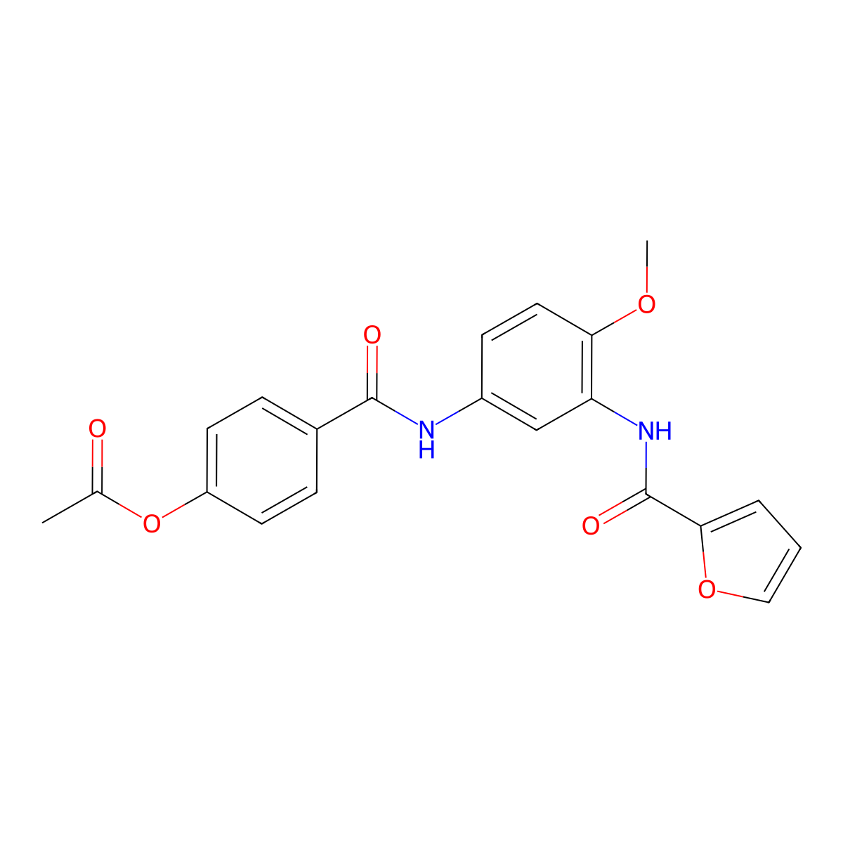 4-({3-[(Furan-2-ylcarbonyl)amino]-4-methoxyphenyl}carbamoyl)phenyl acetate molecular structure, CAS 518008-36-1