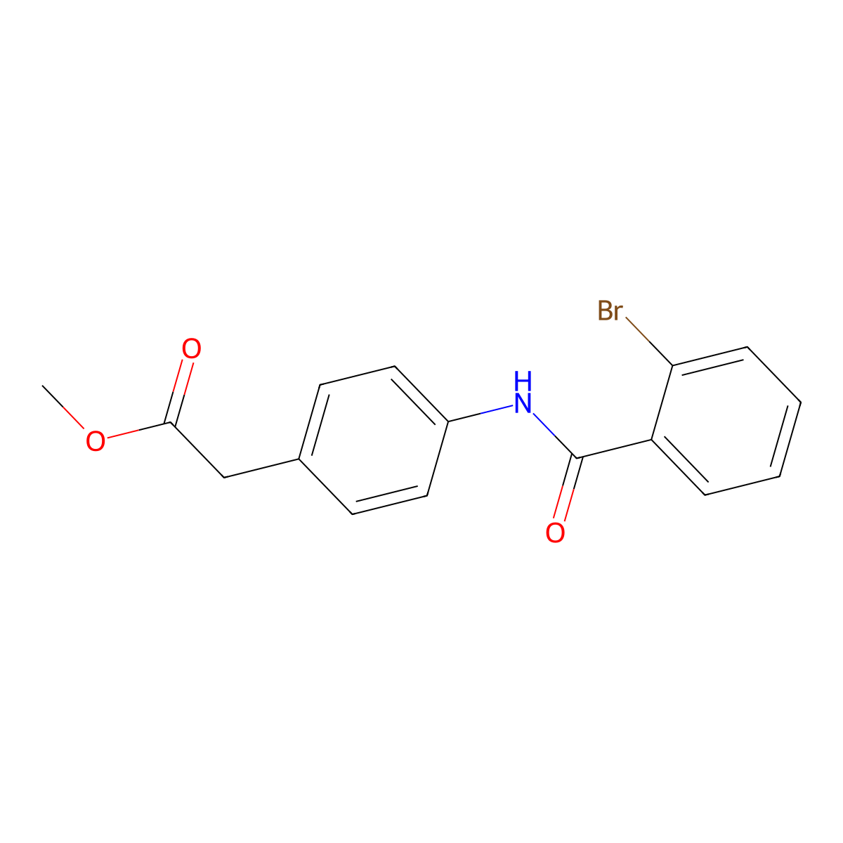 Methyl (4-{[(2-bromophenyl)carbonyl]amino}phenyl)acetate molecular structure, CAS 518008-43-0