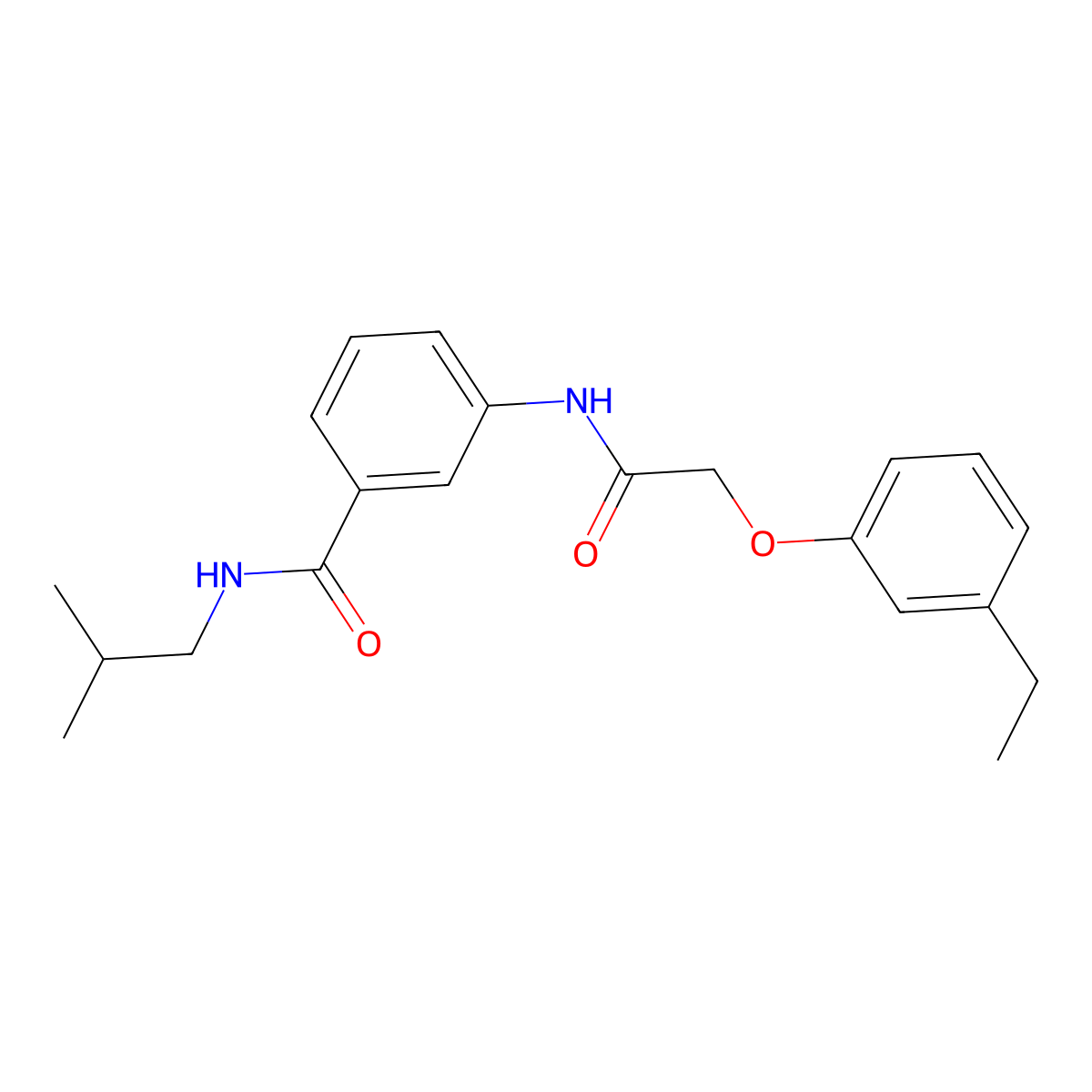 3-[[2-(3-ethylphenoxy)acetyl]amino]-N-(2-methylpropyl)benzamide molecular structure, CAS 518008-55-4