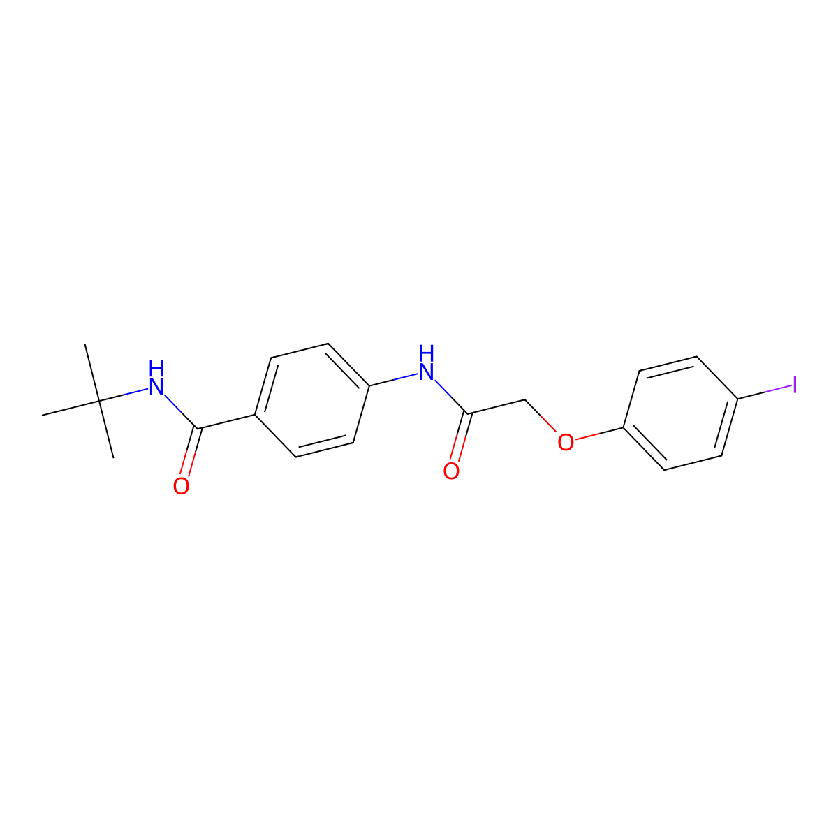 N-tert-butyl-4-[[2-(4-iodophenoxy)acetyl]amino]benzamide molecular structure, CAS 518008-61-2