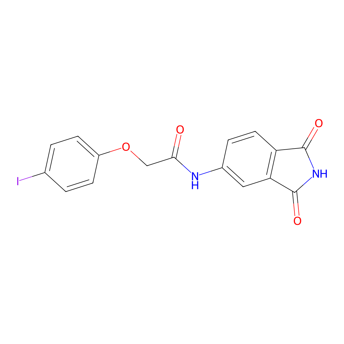 N-(1,3-dioxoisoindol-5-yl)-2-(4-iodophenoxy)acetamide molecular structure, CAS 518008-62-3